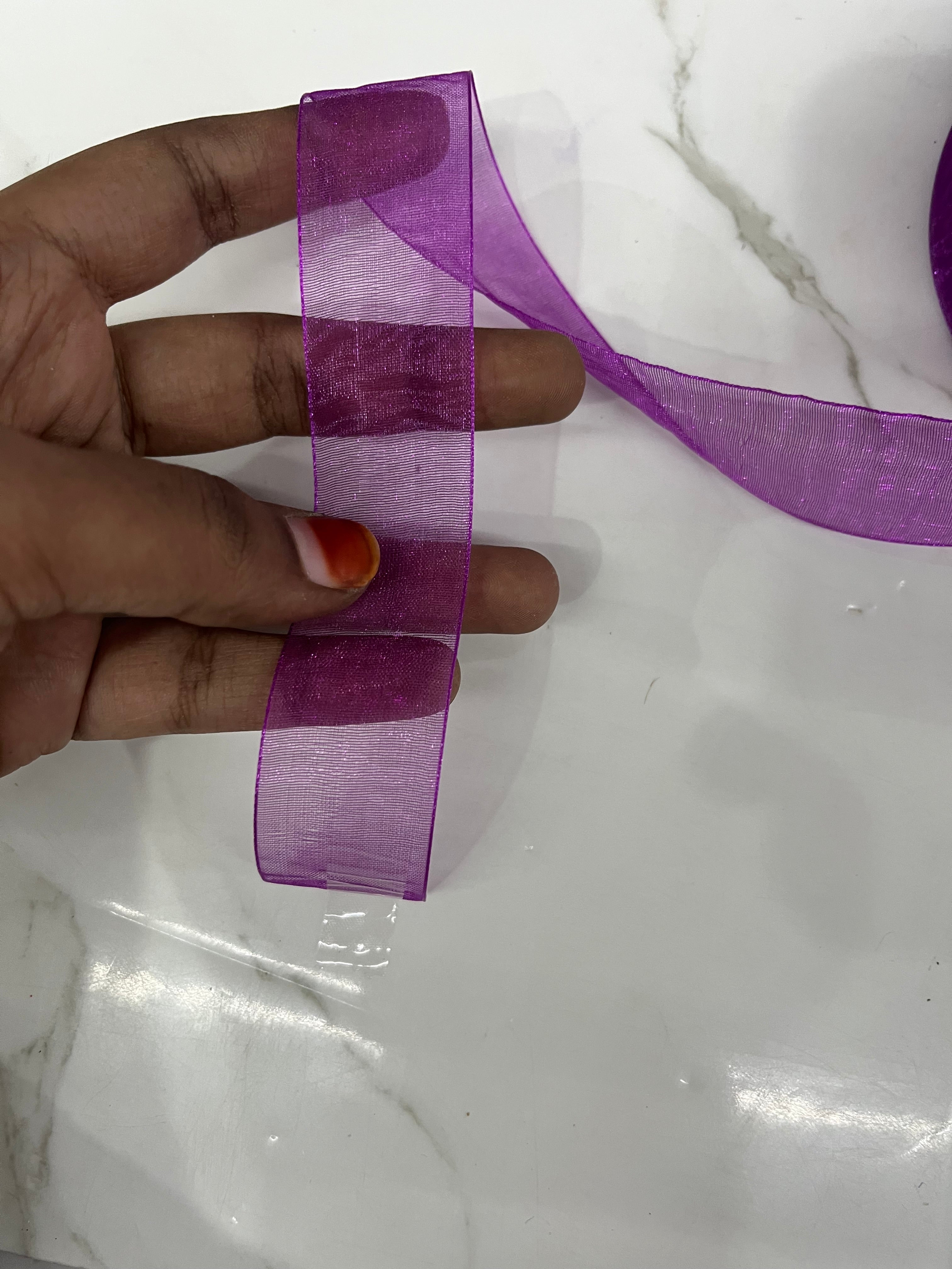 Lavender  organza ribbon 1 inch