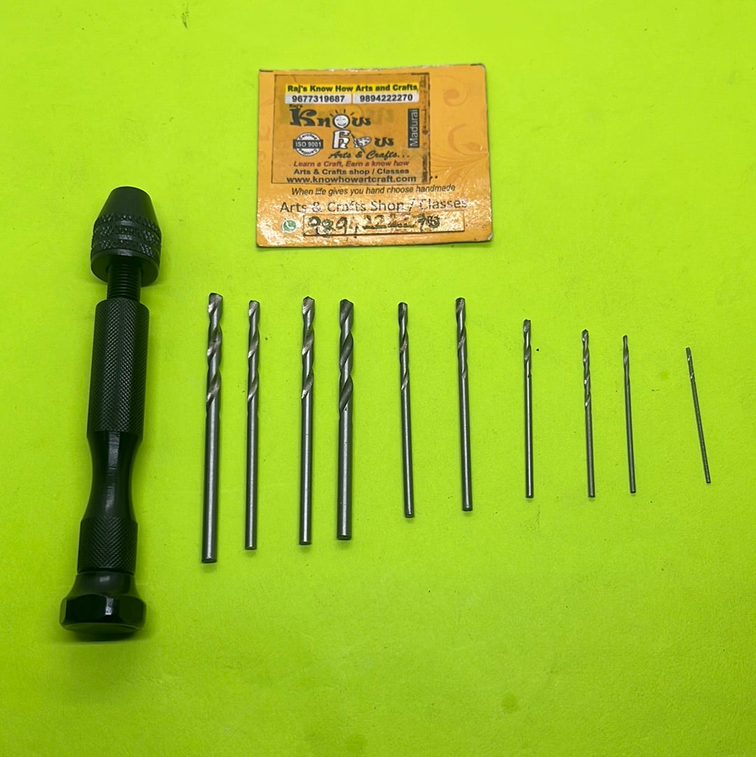 Hand drill bits set silver