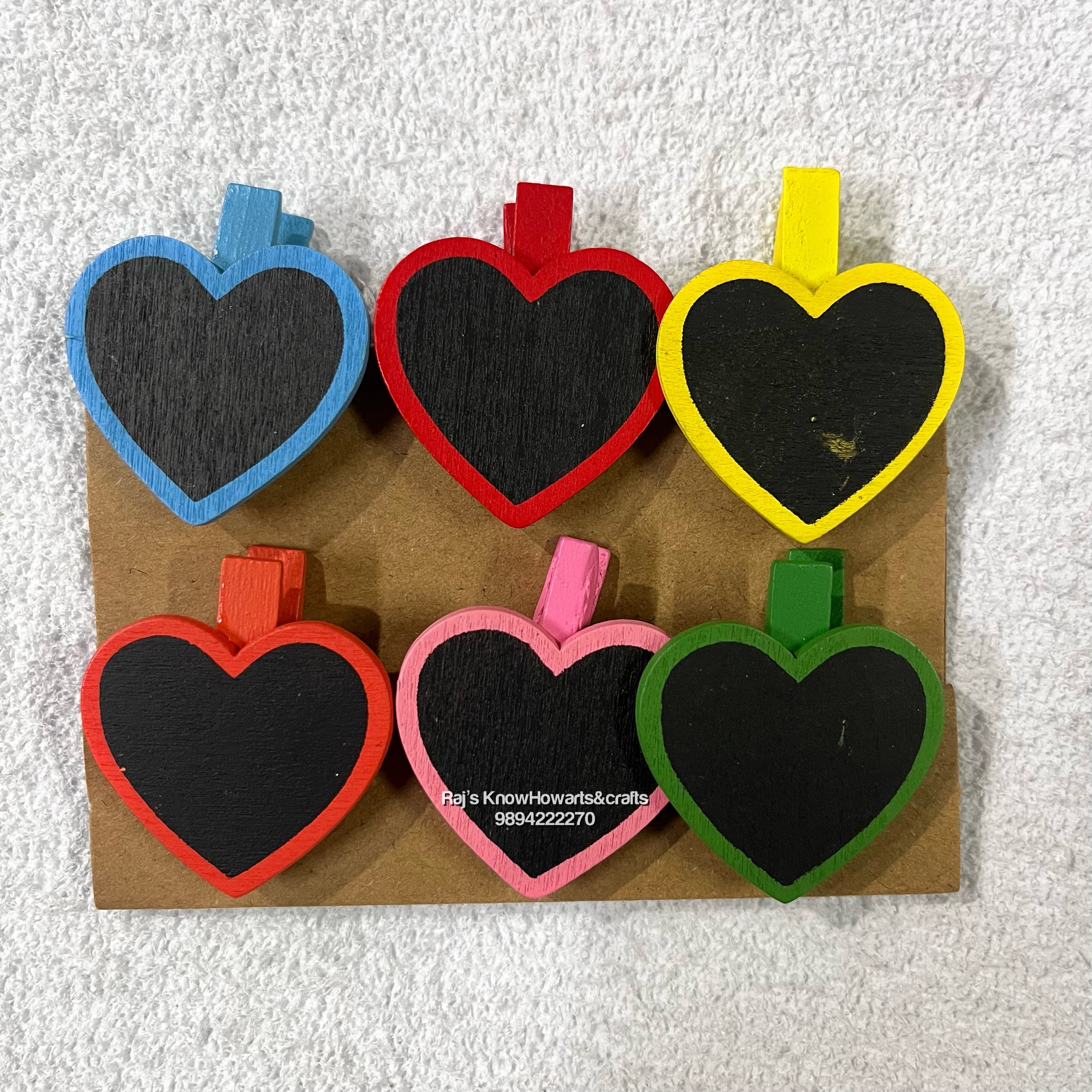 WOODEN Colour Board CLIP -6 PC COLOUR