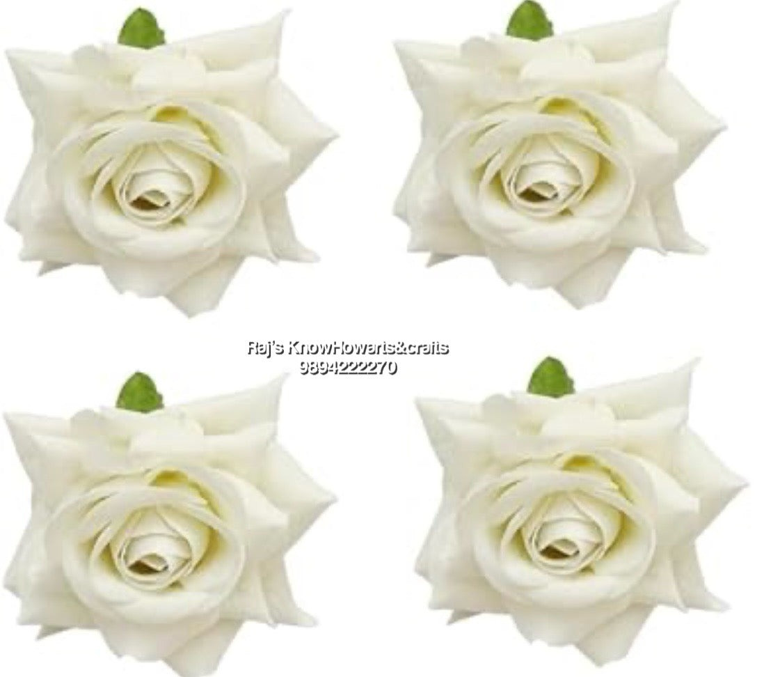 Artificial velvet rose  flower - 5pc