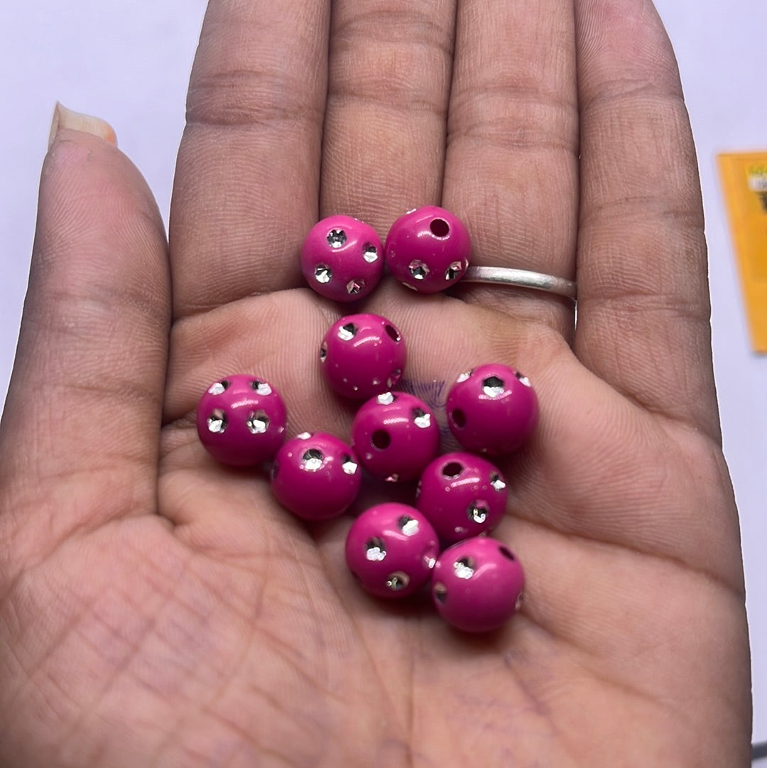 stone Acrylic color beads -50g 4