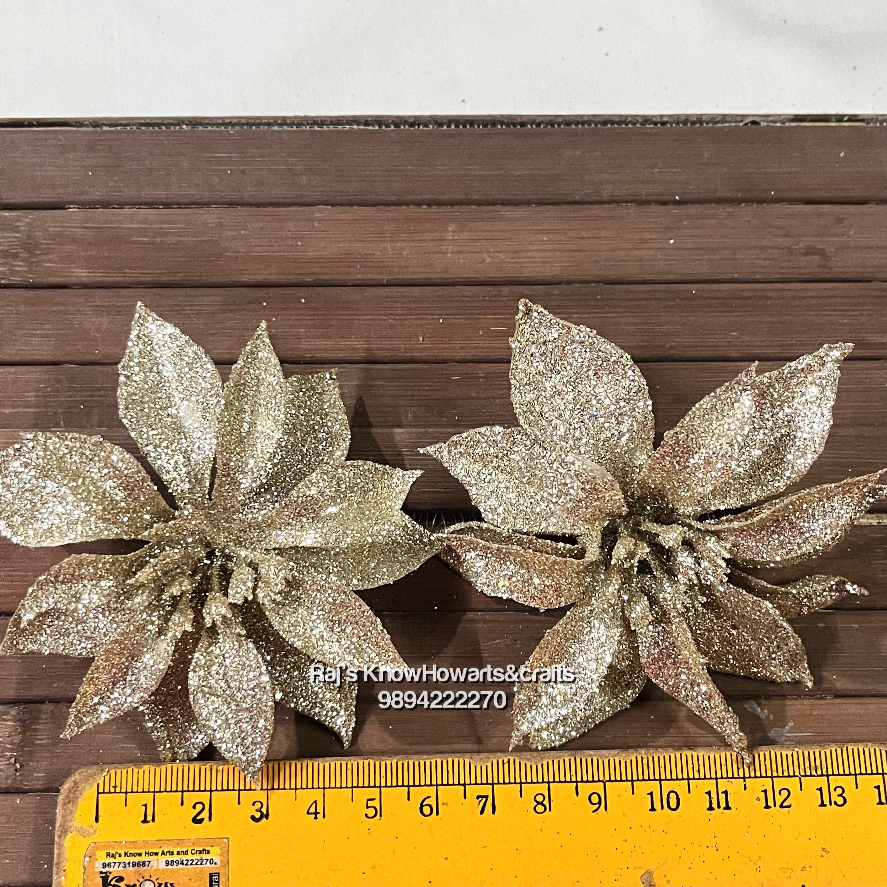 Bronze Glitter flower - 2 pc