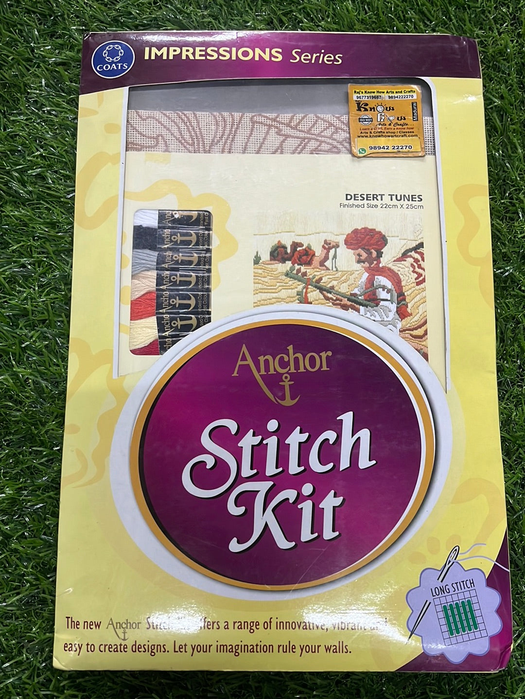 Anchor stitch embroidery kit Desert tunes finished size 22cm x 25cm