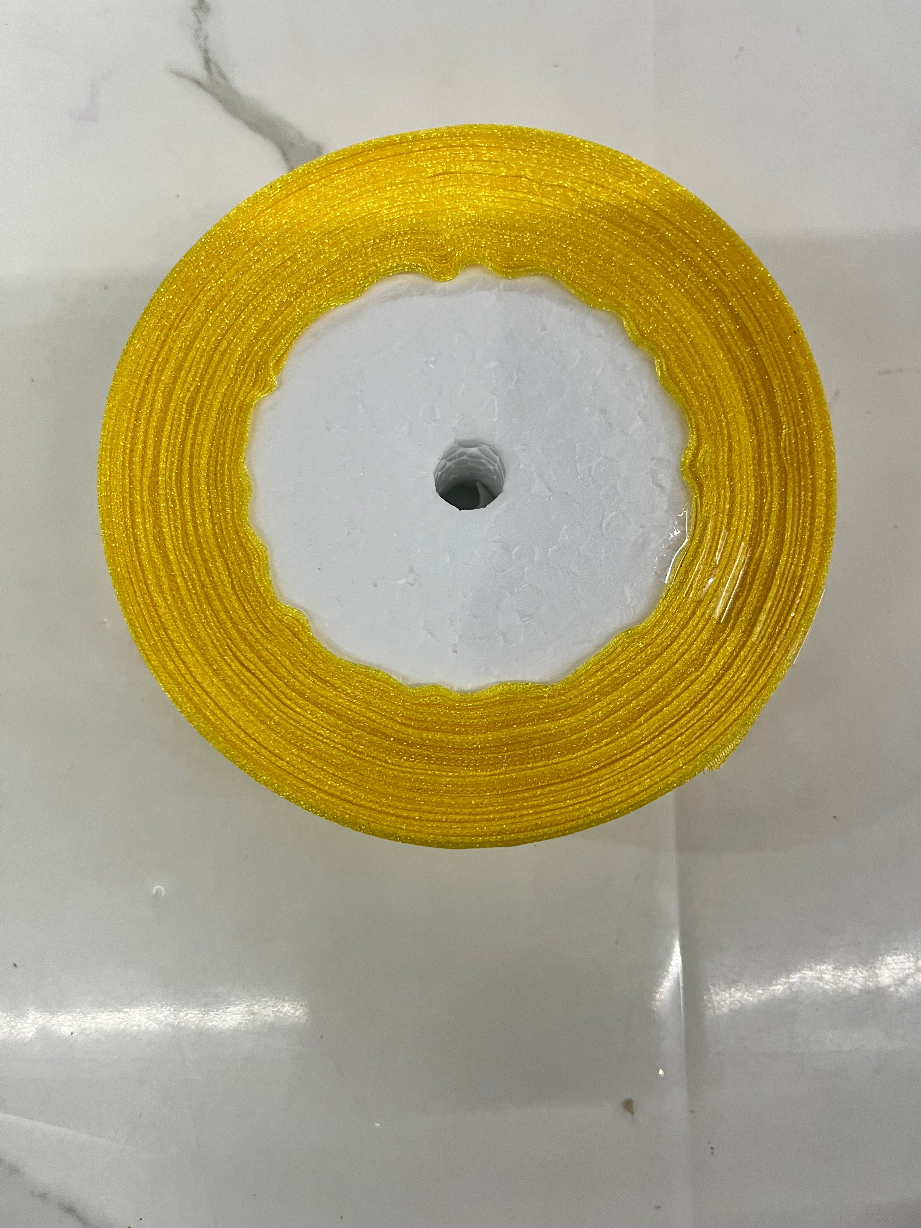 Yellow organza ribbon 1 inch