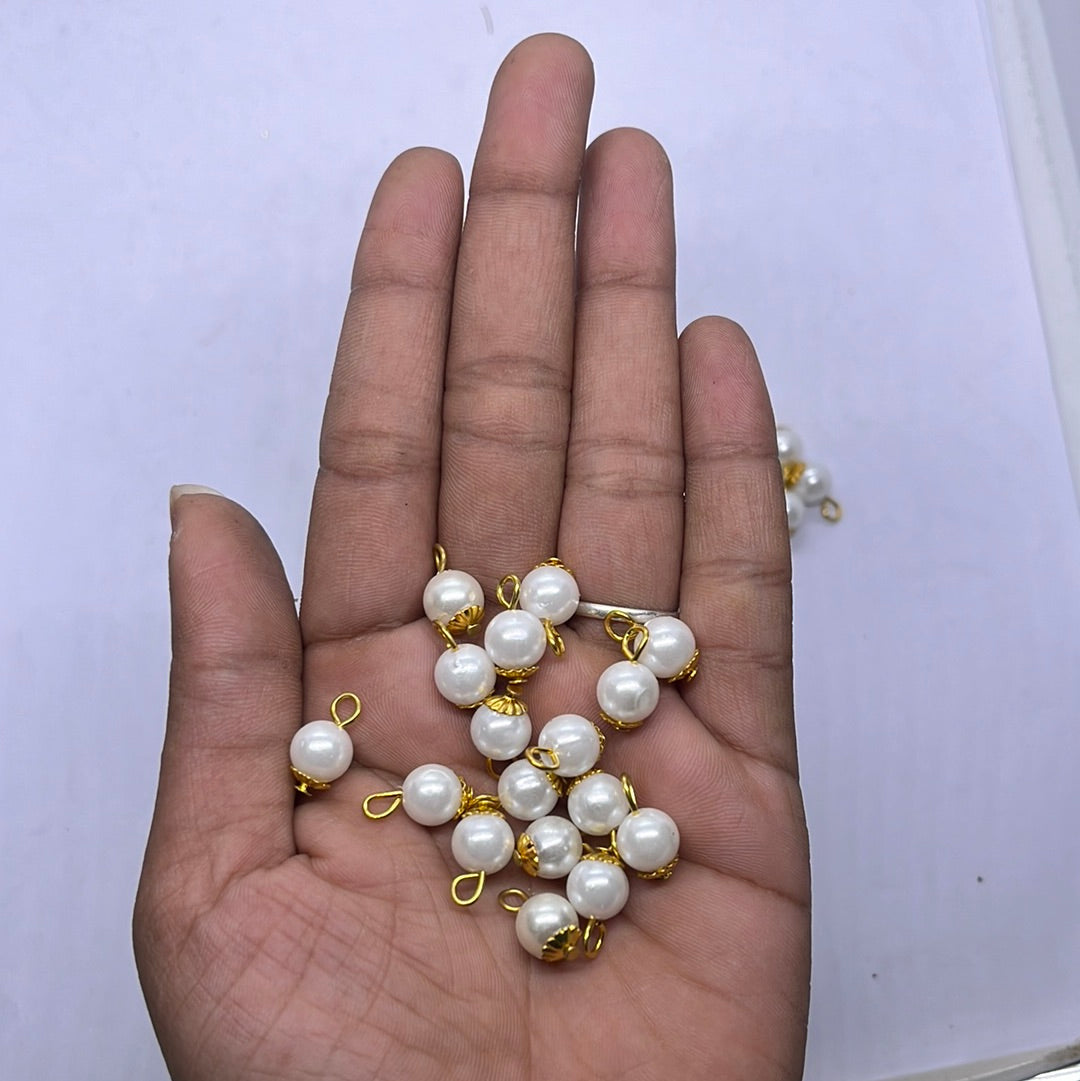 Acrylic white pearl beads Artificial jewelry making 10 piece