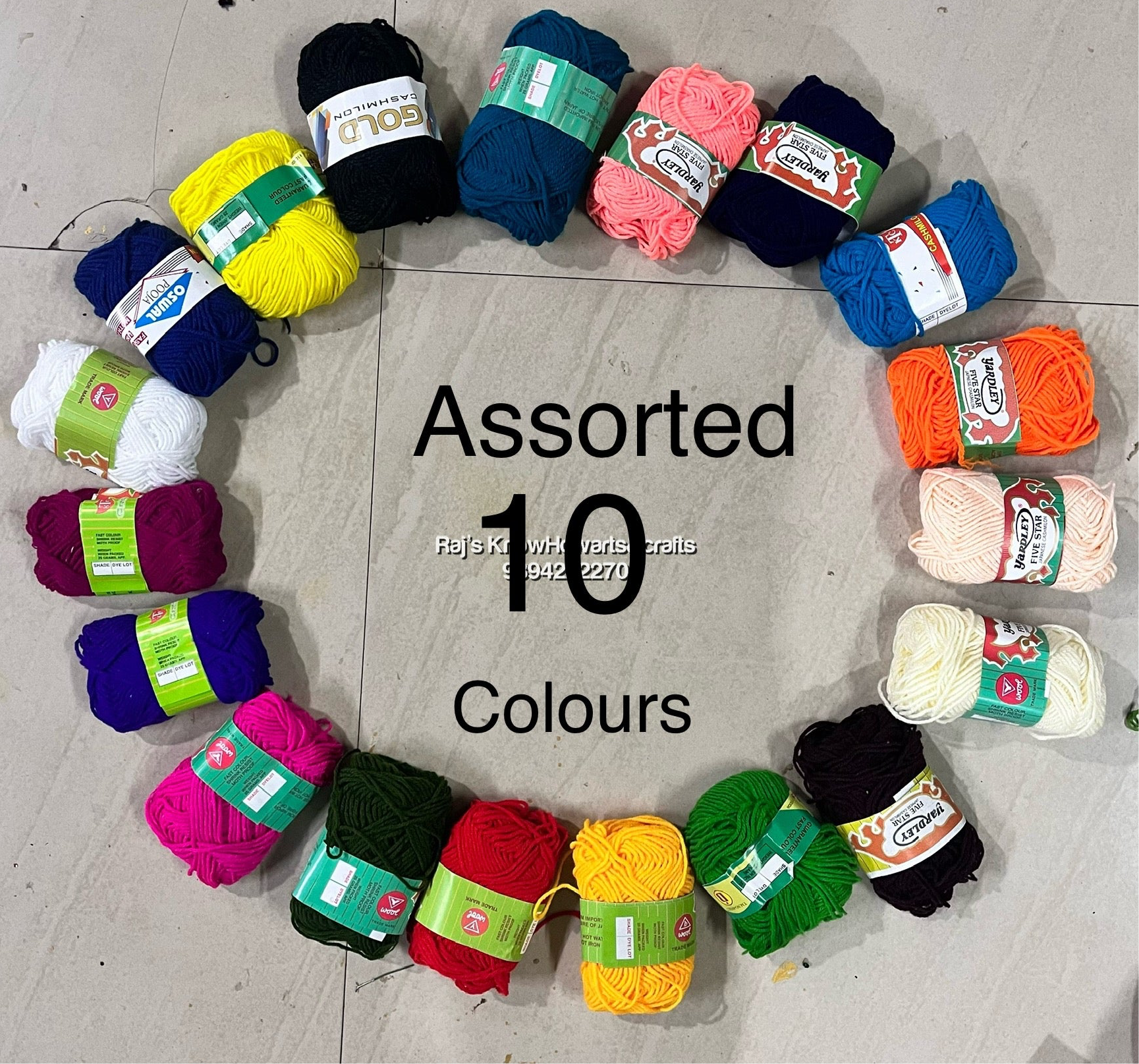 Assorted any 10 Woolen thread colours