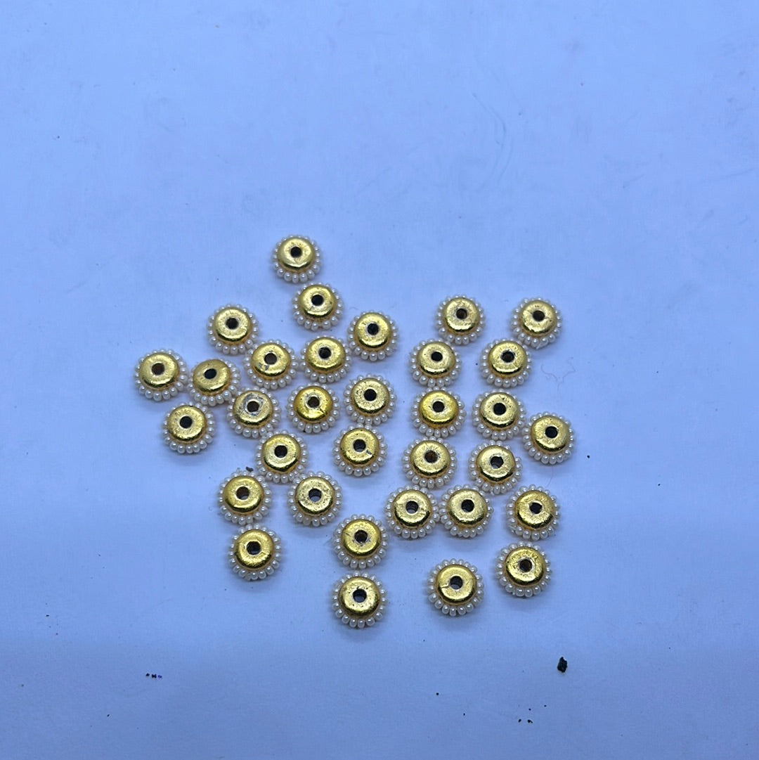 Pearl spacer  & golden Artificial jewelry making 40piece