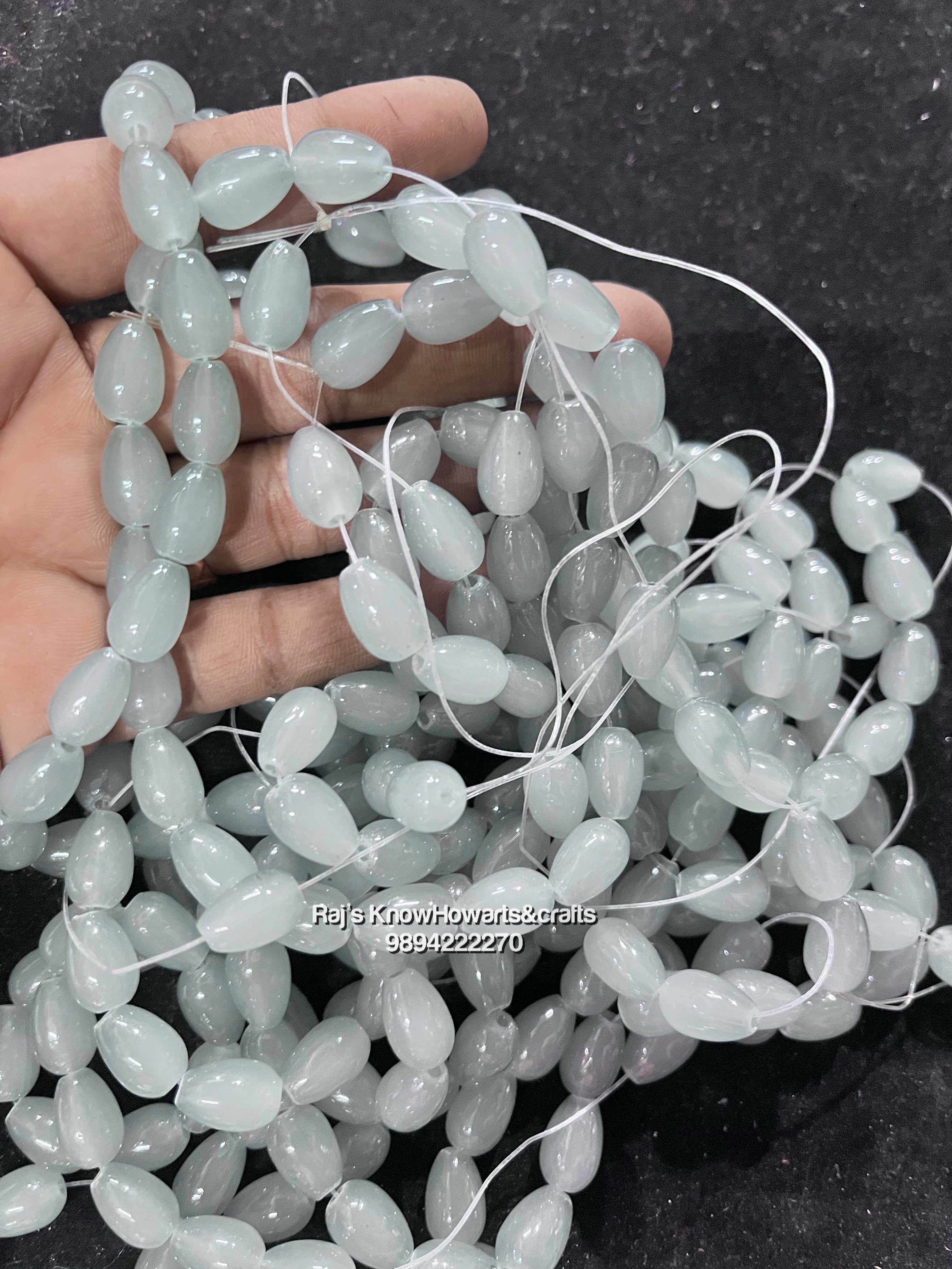 Bracelet beads grey colour - 1 line