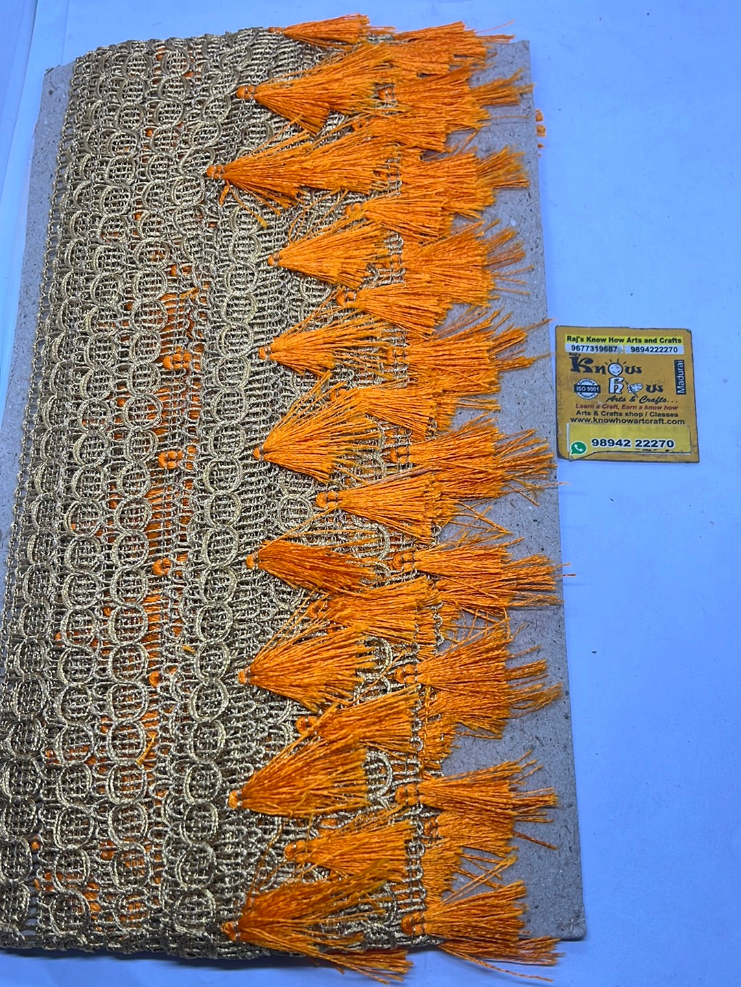 Orange gold  fancy   lace - 1meter