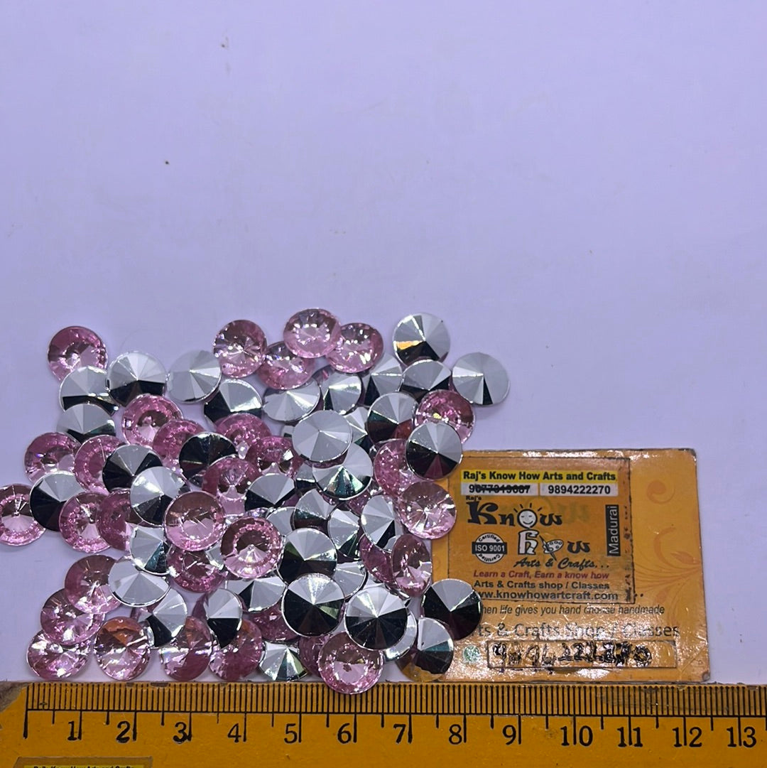 12mm Acrylic diamond light pink -10g 1