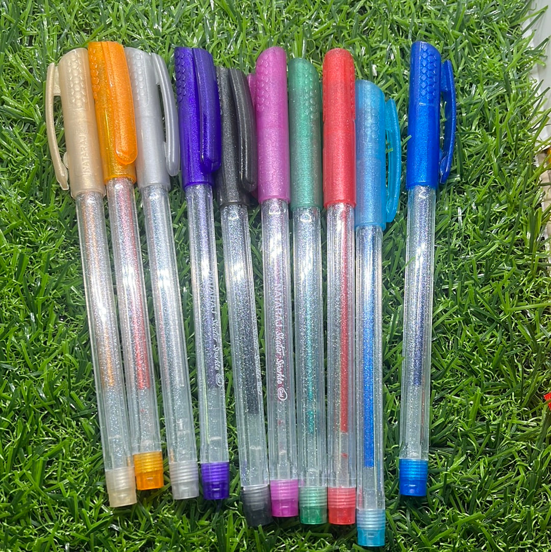 Nataraj skater colourful sparkle gel pens