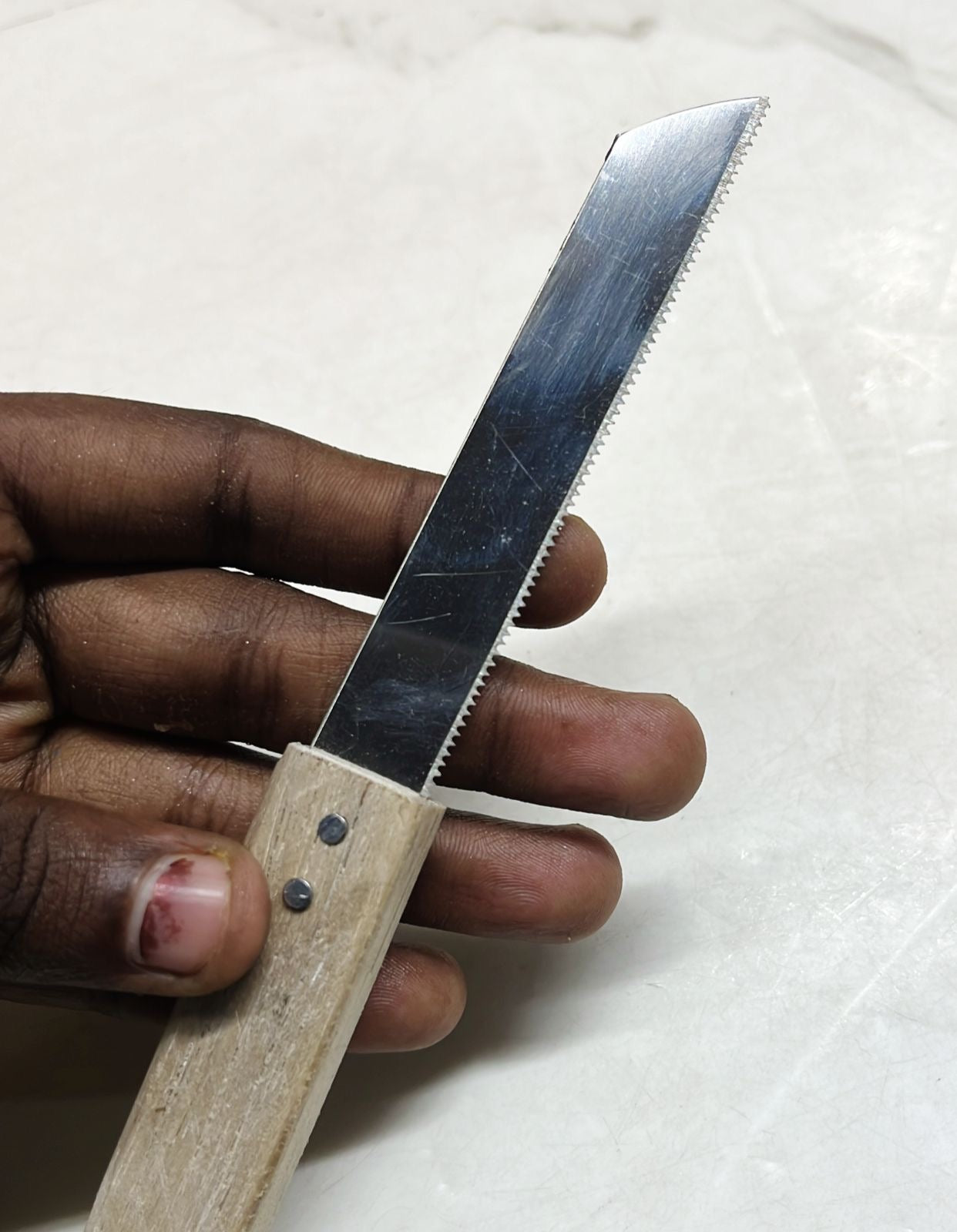 Wooden knife striped-1pack /WKNS