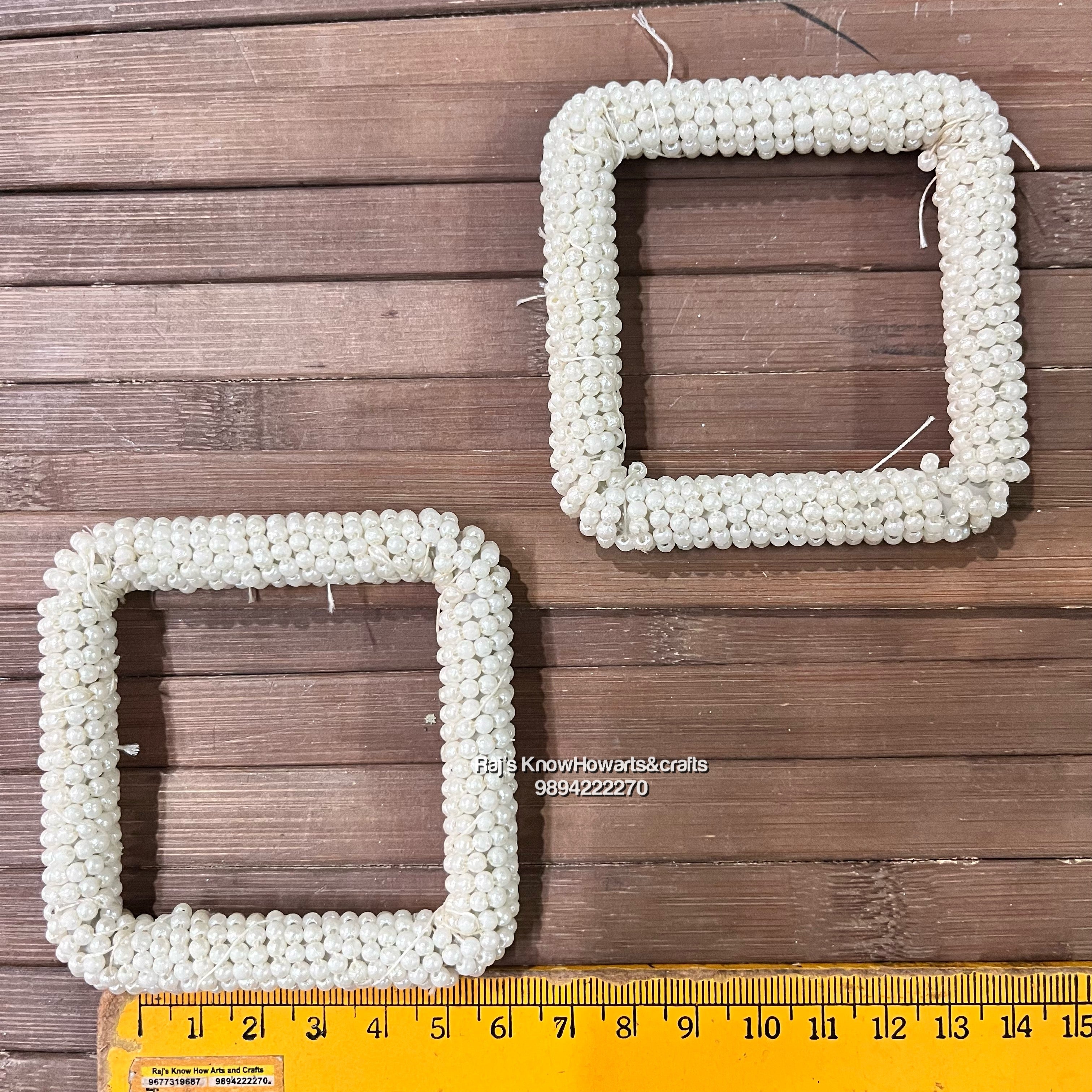 White pearl square  -  2 pc