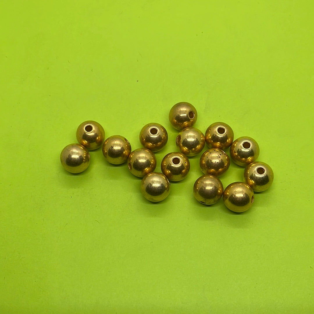 10mm  golden round beads more than 25pc