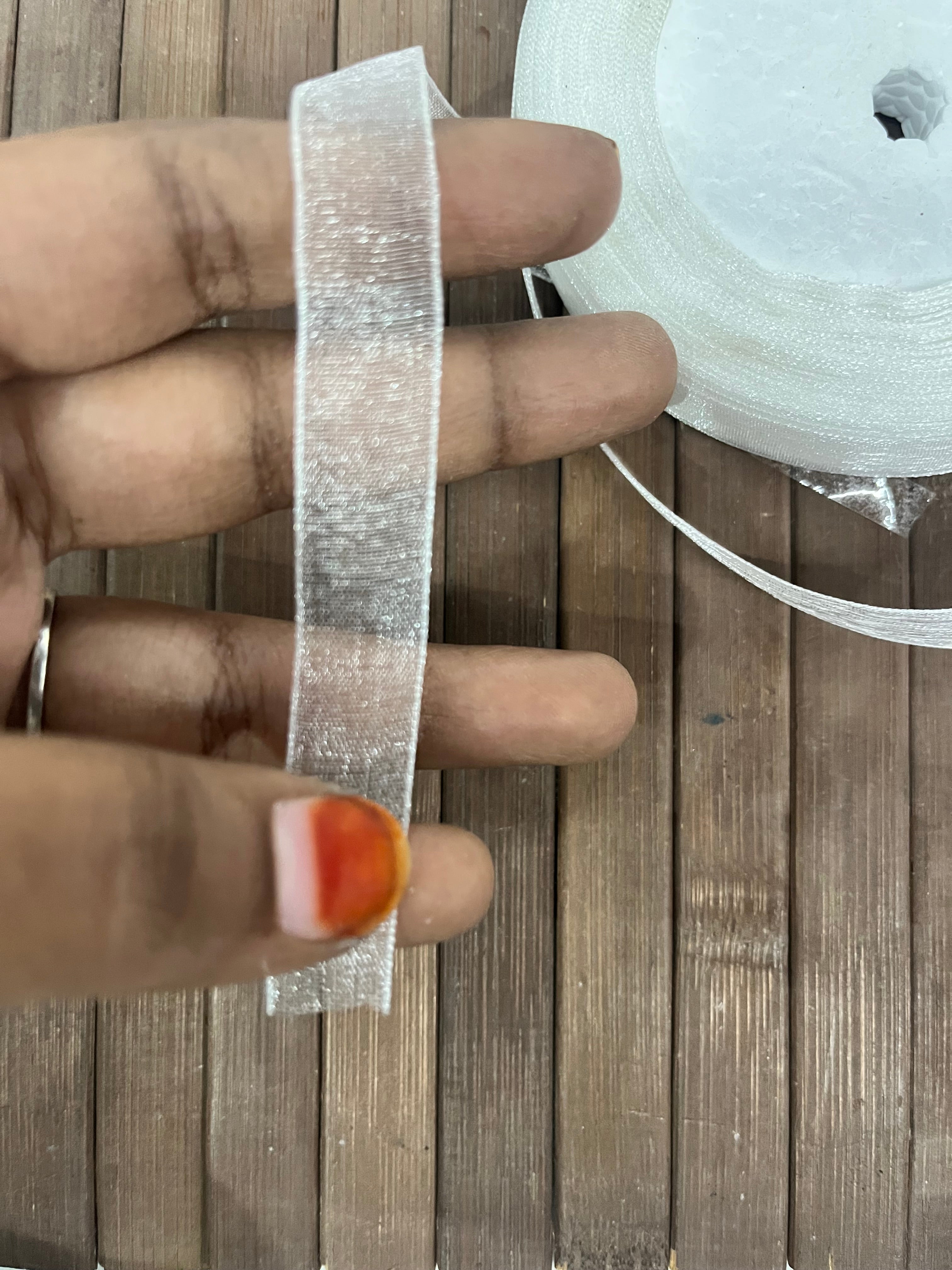 White Half inch organza ribbon