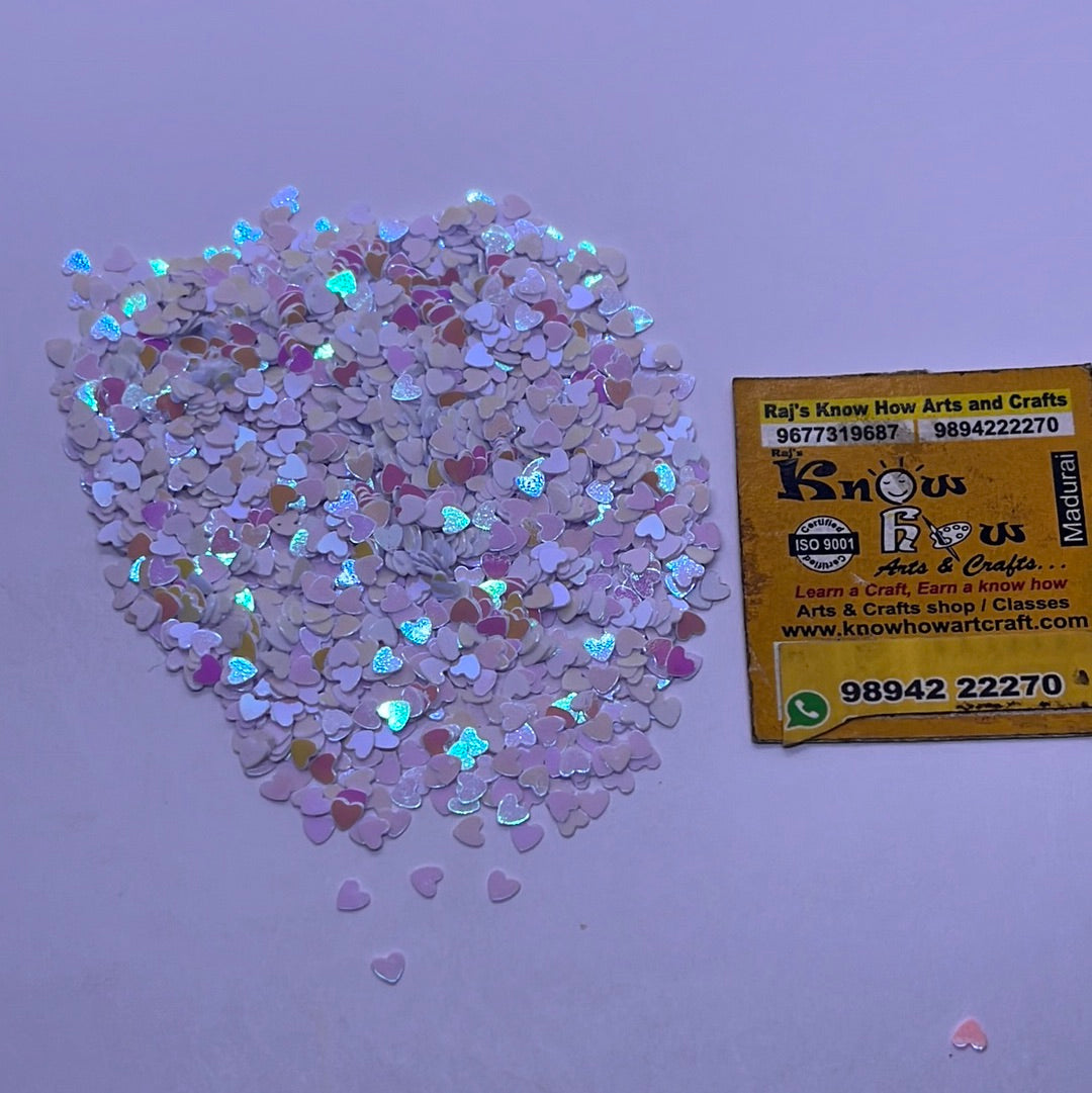 Heart glitter resin fillers