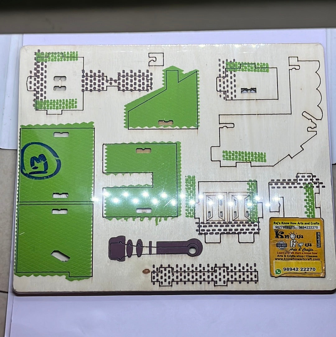 3D wood Simulation model Ellie House craft ideas for kids – KnowHowArtCraft