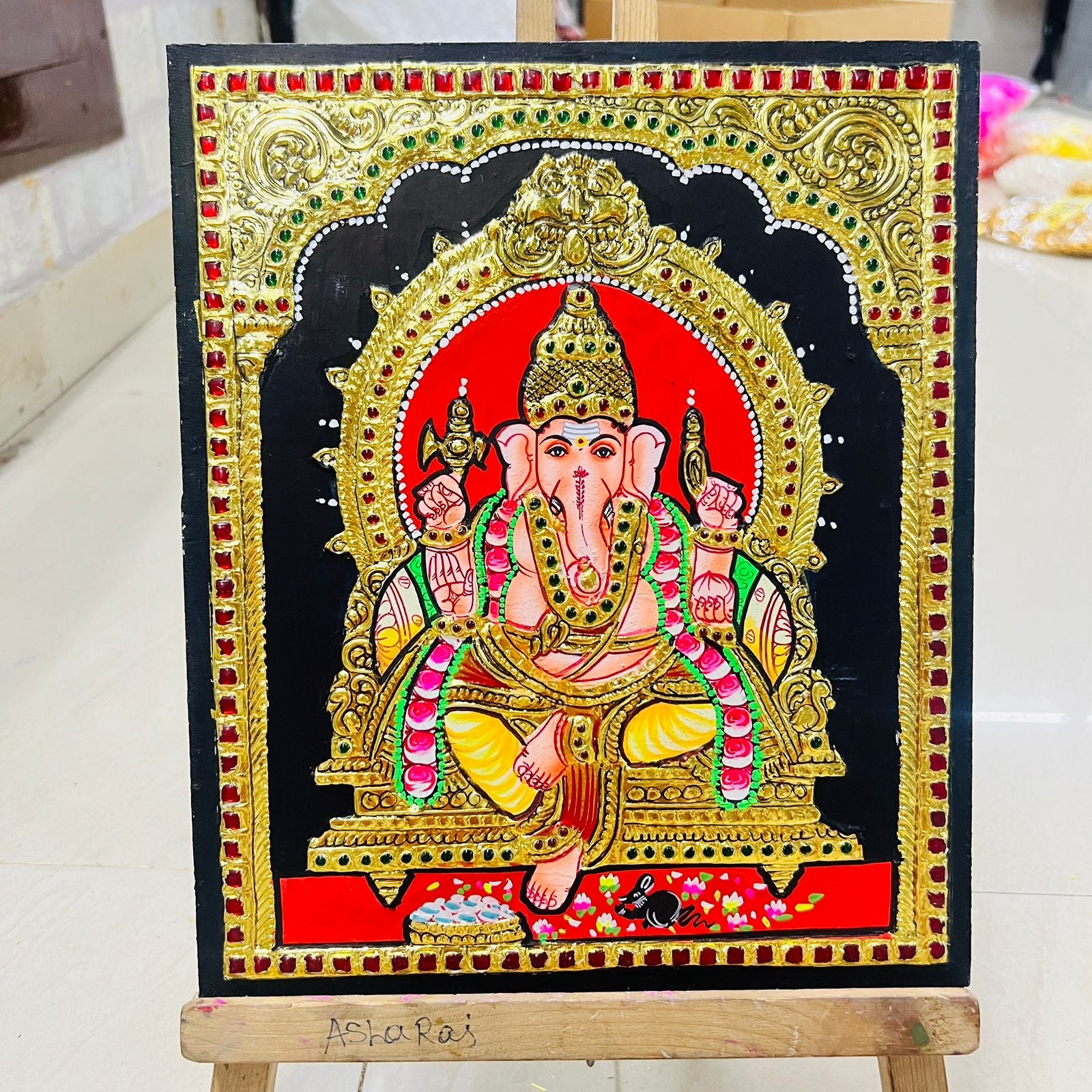 Vinayagar different collection assorted 1pack Tanjore painting 10x12(15days delivery form payment date)