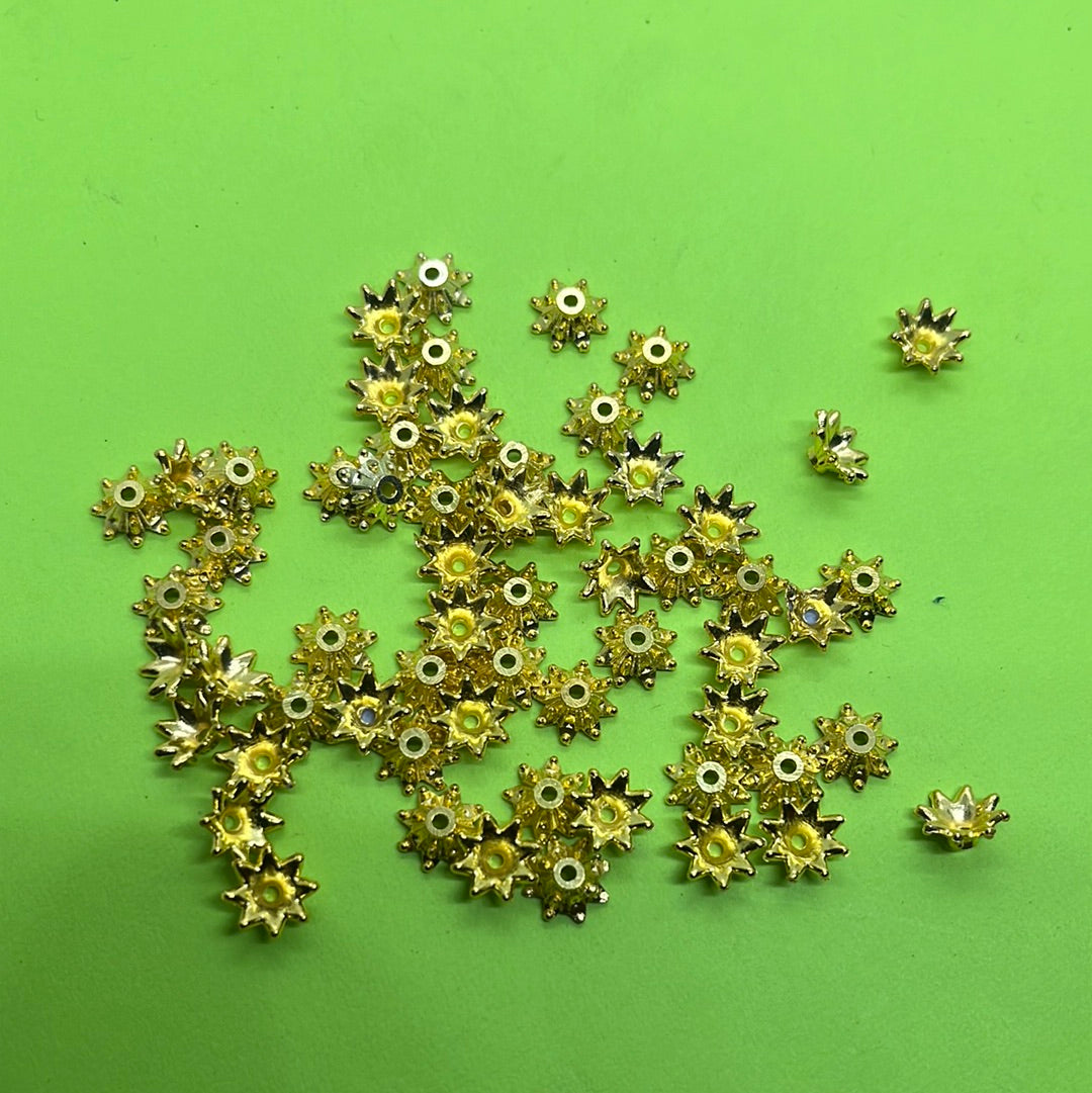 Golden bead cap & cone for jewelry making stones  more than 25pc