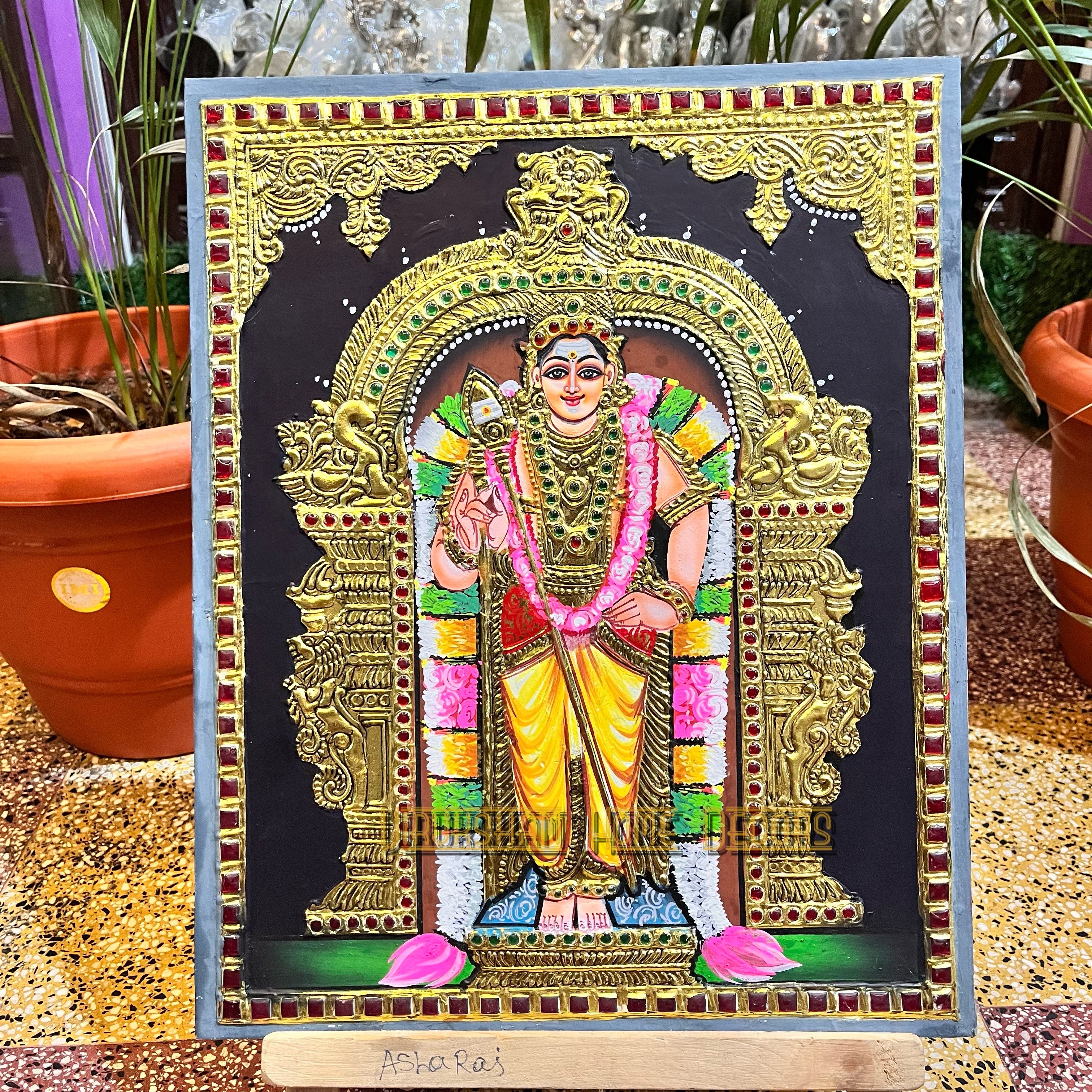 Murugan  10x12  Tanjore painting -1 board(15 days delivery time)without frame