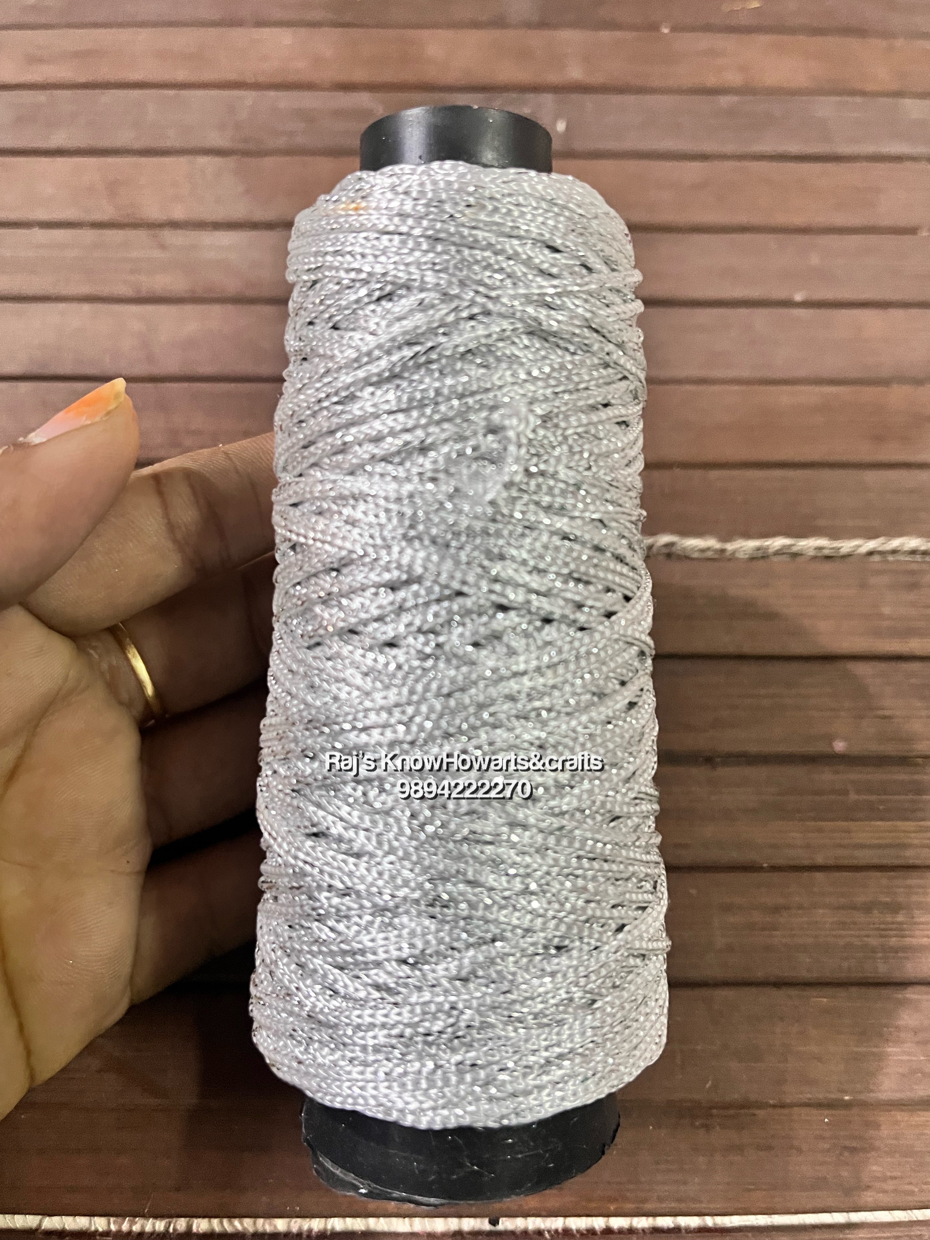 4mm silver crochet thread