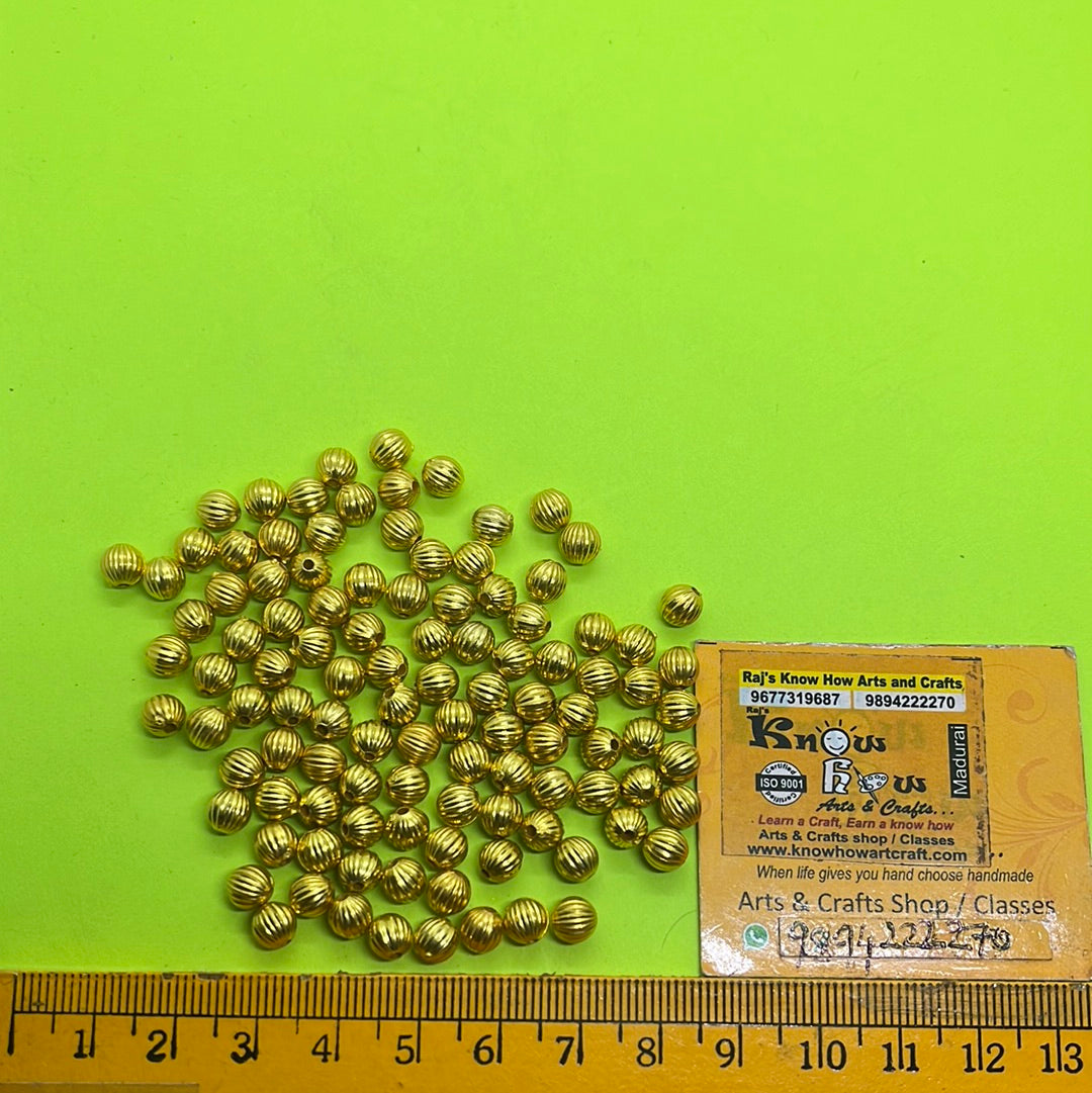 6mm golden finish liner round beads more than 25pc