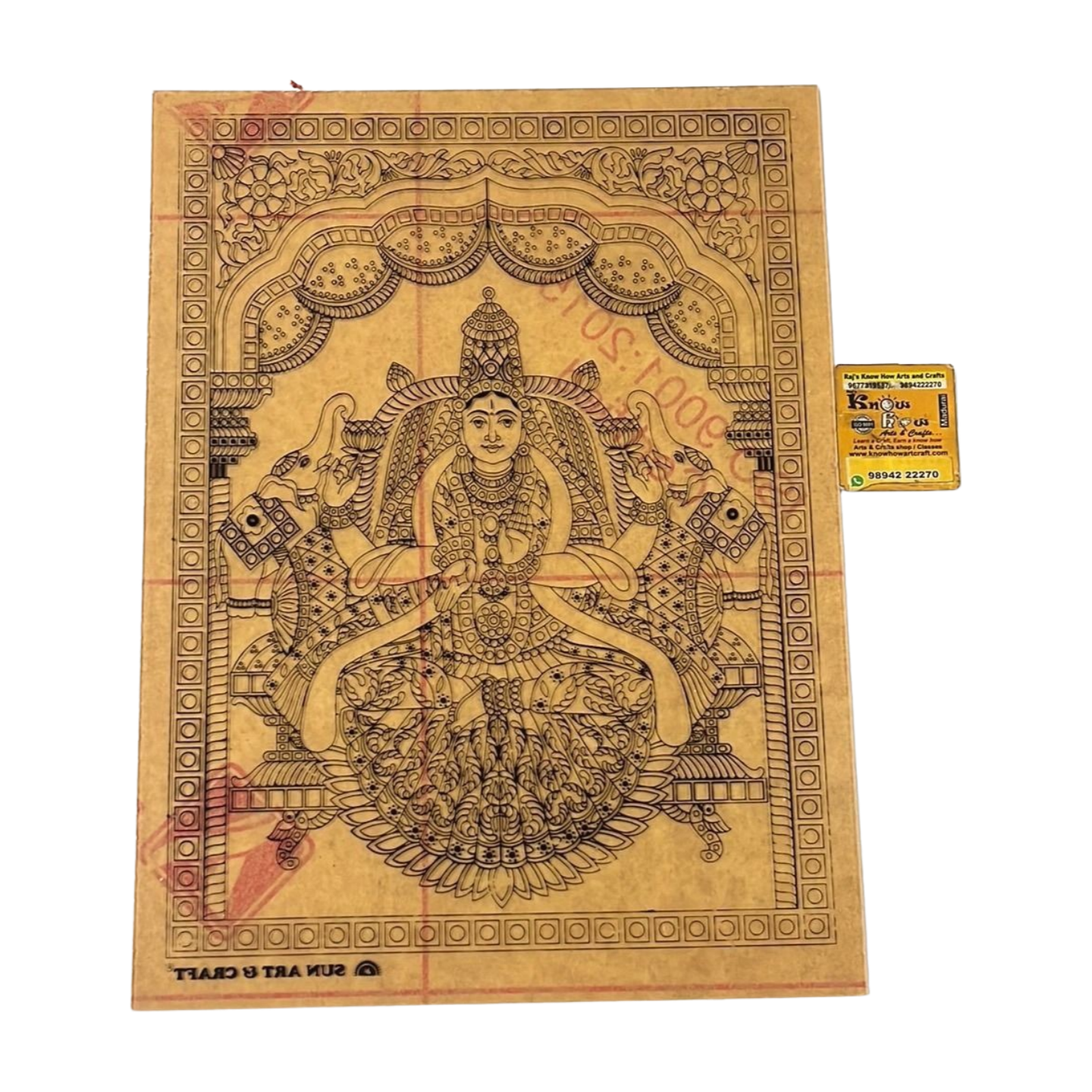 Gajalakshmi Tanjore reverse fibre glass painting
