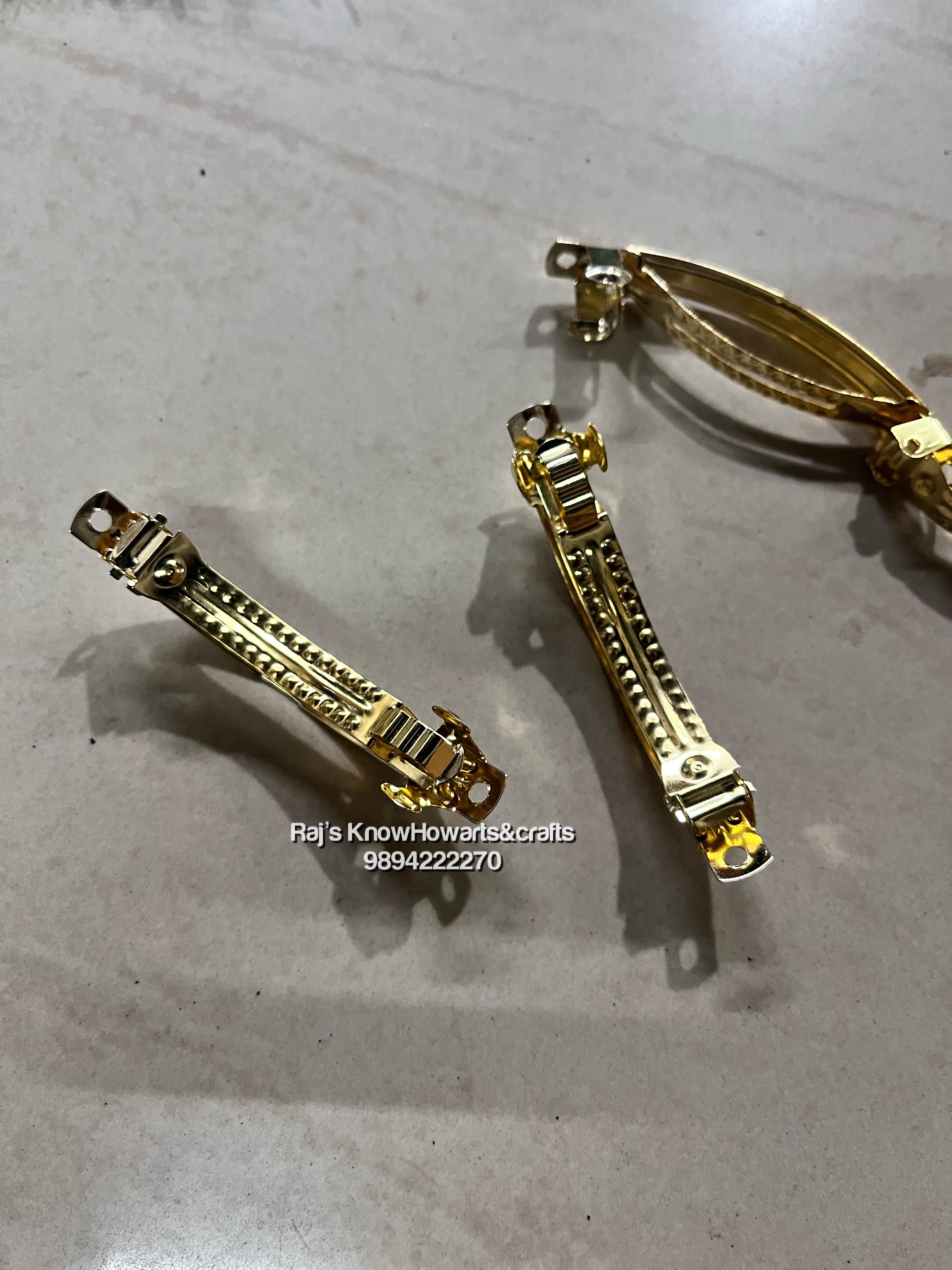 Alligator gold  hair clips 2pc - Big size