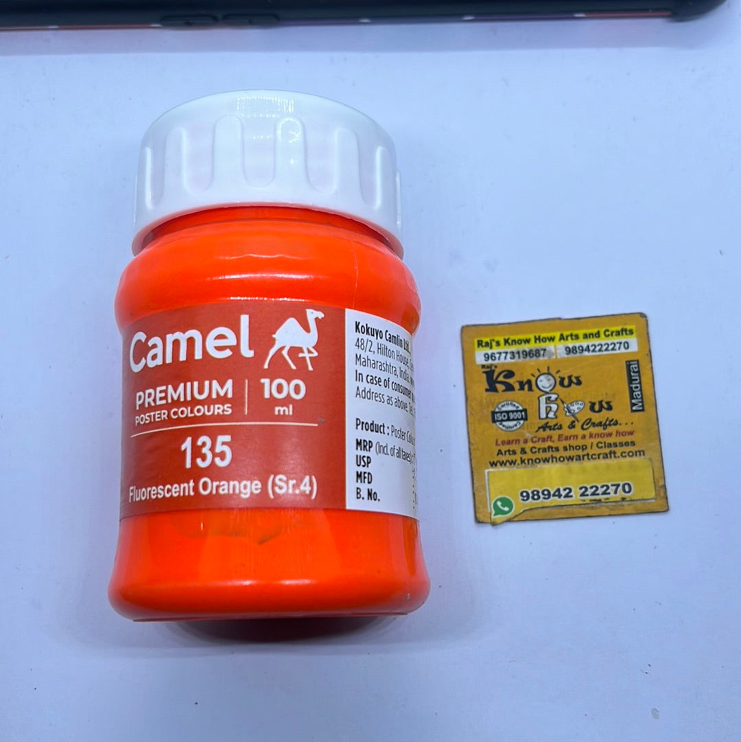 Camel premium poster colours Fluorescent orange 100 ml