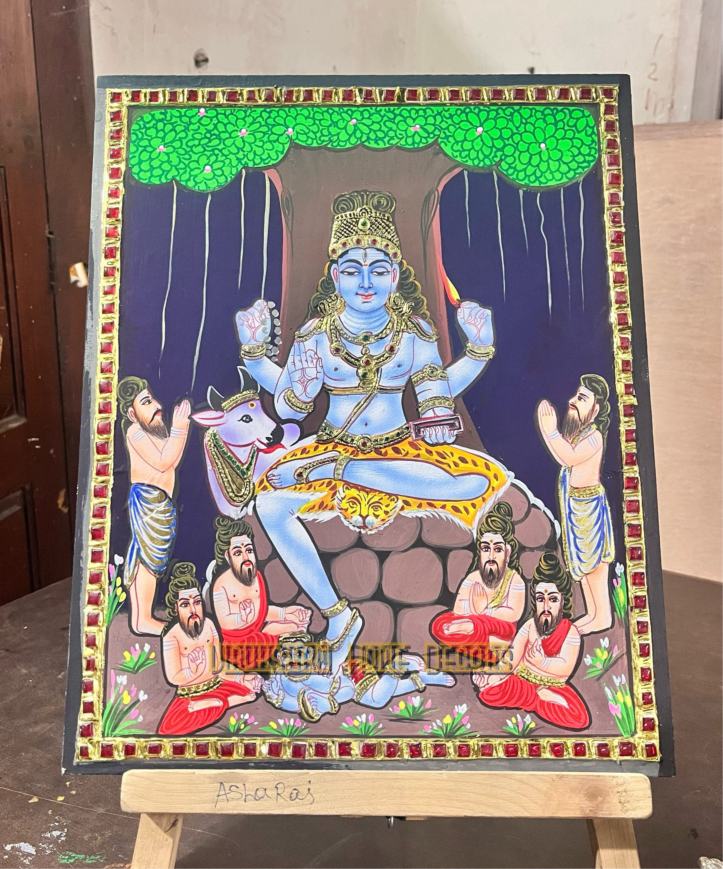 Dakshinamurthy  12x15  Tanjore painting -1 board(15 days delivery time)without frame