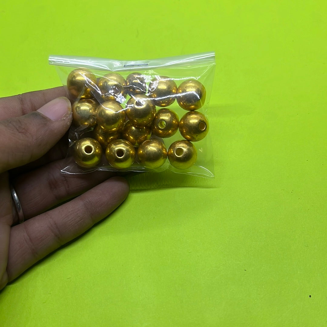 10mm  golden round beads more than 25pc