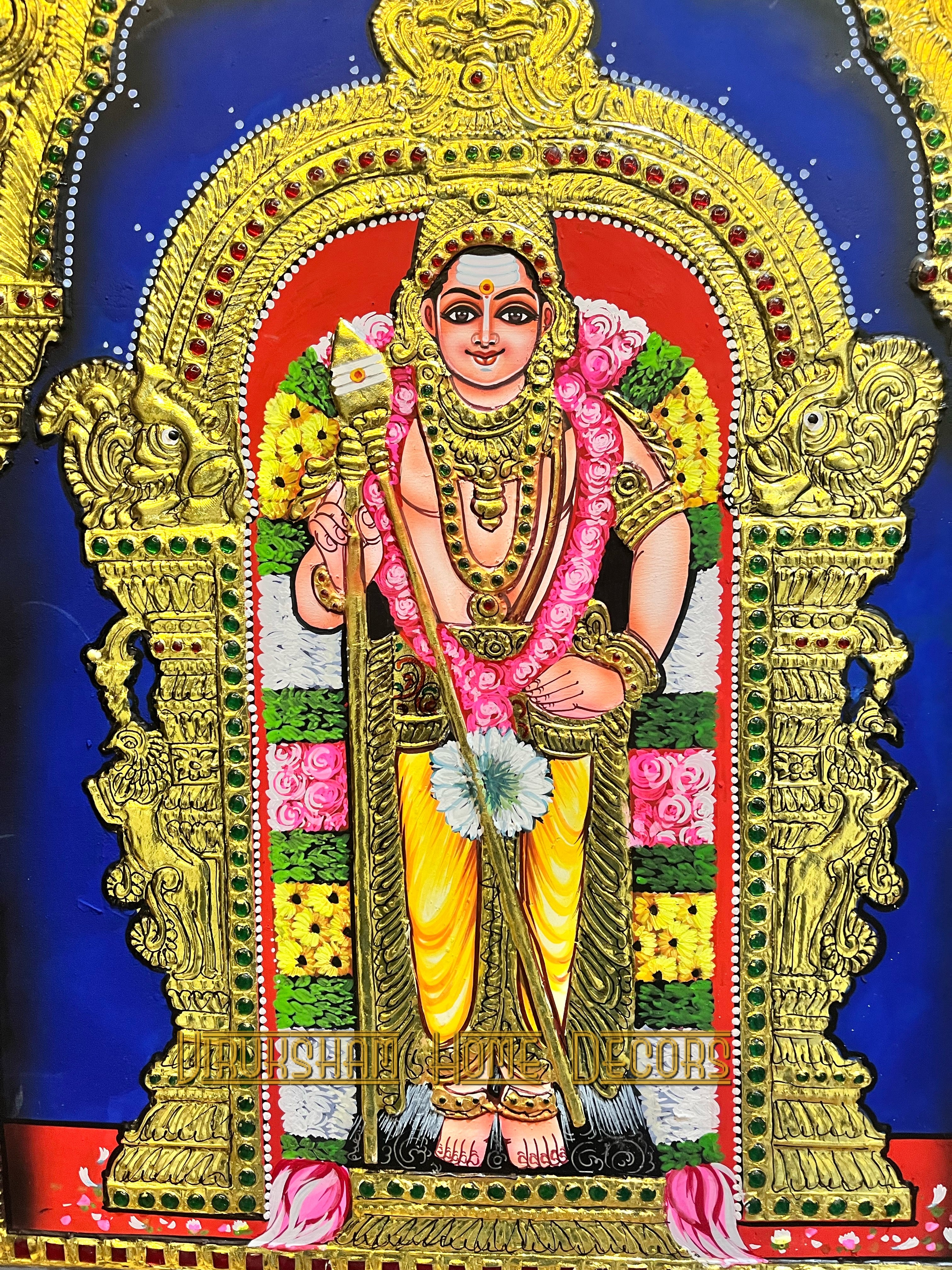 Murugan 16x20 Tanjore painting -1 board(15 days delivery time)without frame