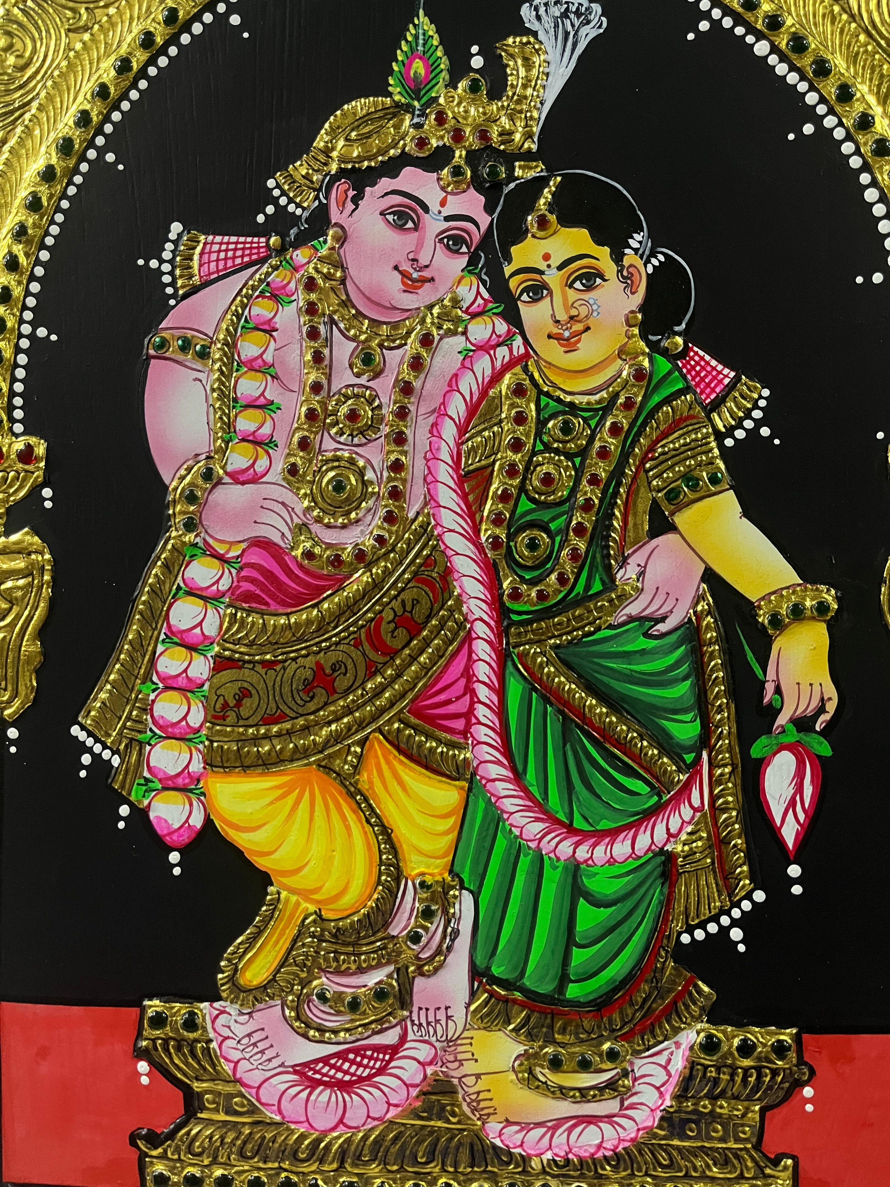 Kannan Radhai 12x15  Tanjore painting -1 board(15 days delivery time)without frame