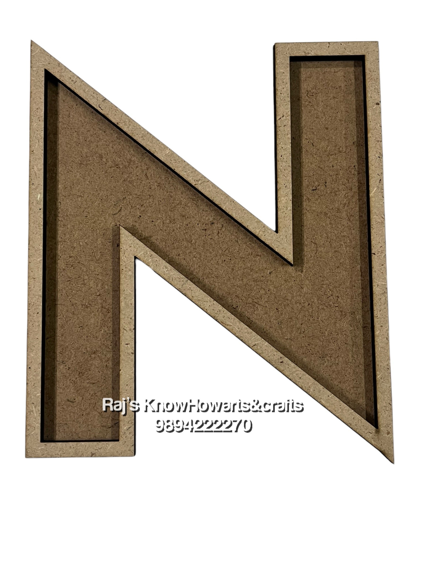 N-6inch 3d Mdf cutout alphabet
