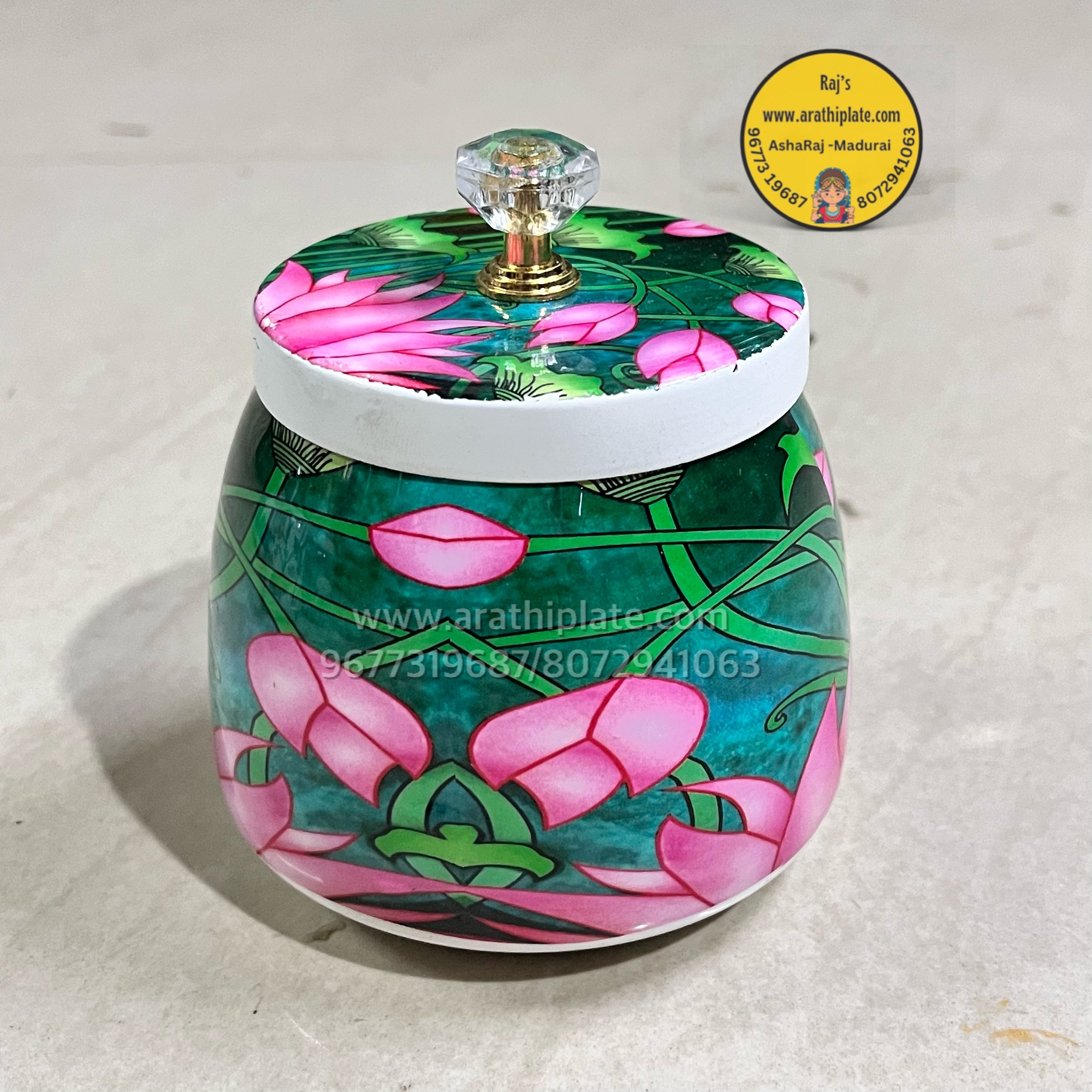 Assorted Pichwai cow printed jar -1 piece