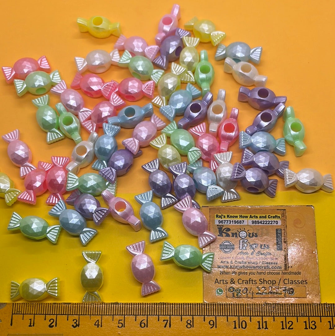 Pastel color chocolate beads -50g 3