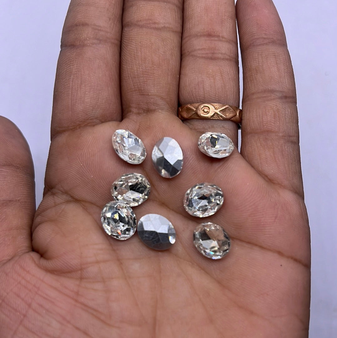 8x10 AD white  stone Tanjore Painting American diamond Kundan stones-8 stones in a pack