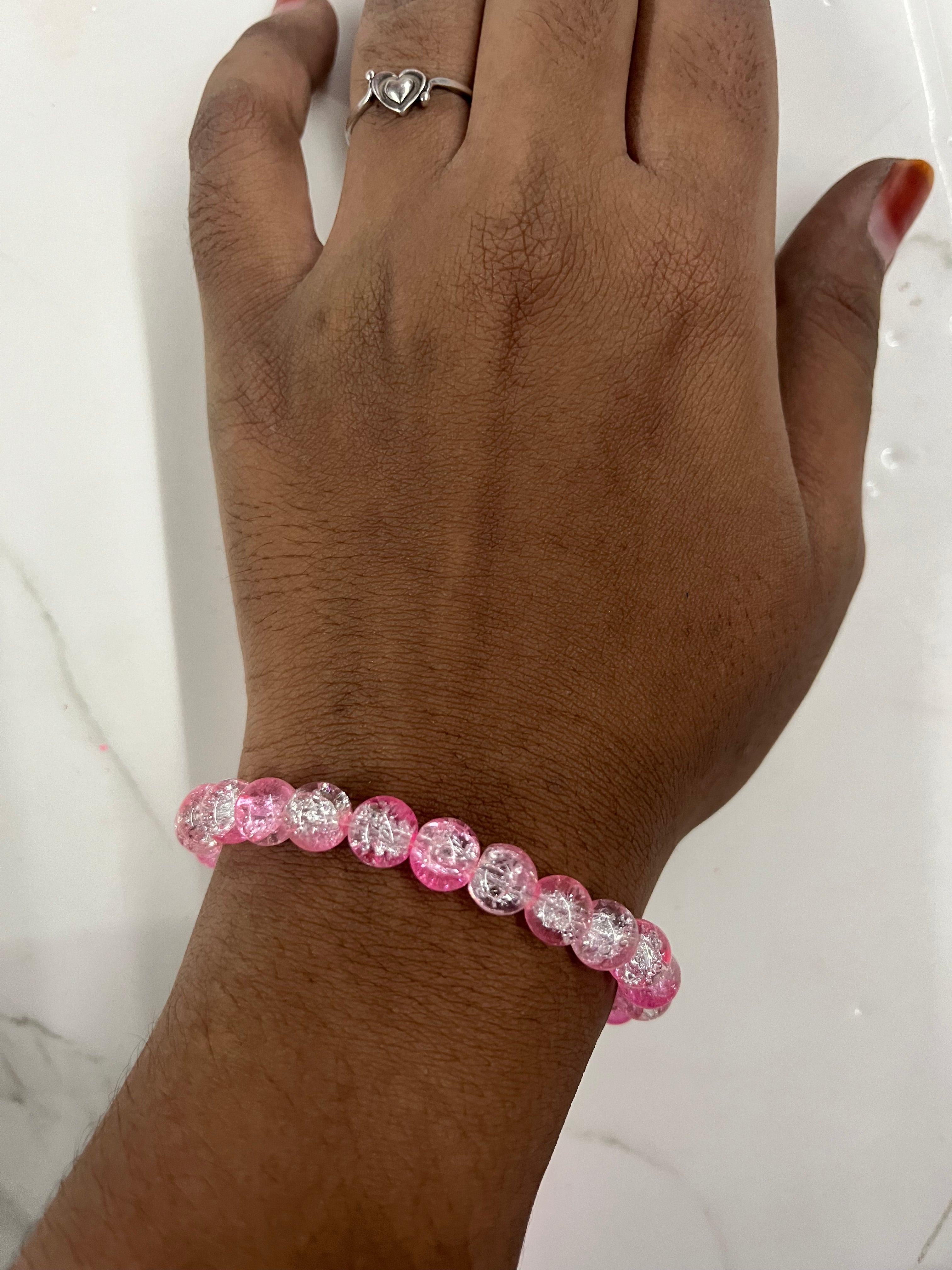 Crackle beads one line-4