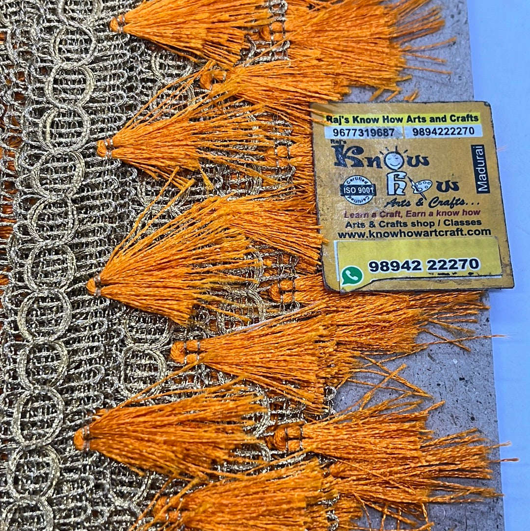 Orange gold  fancy   lace - 1meter