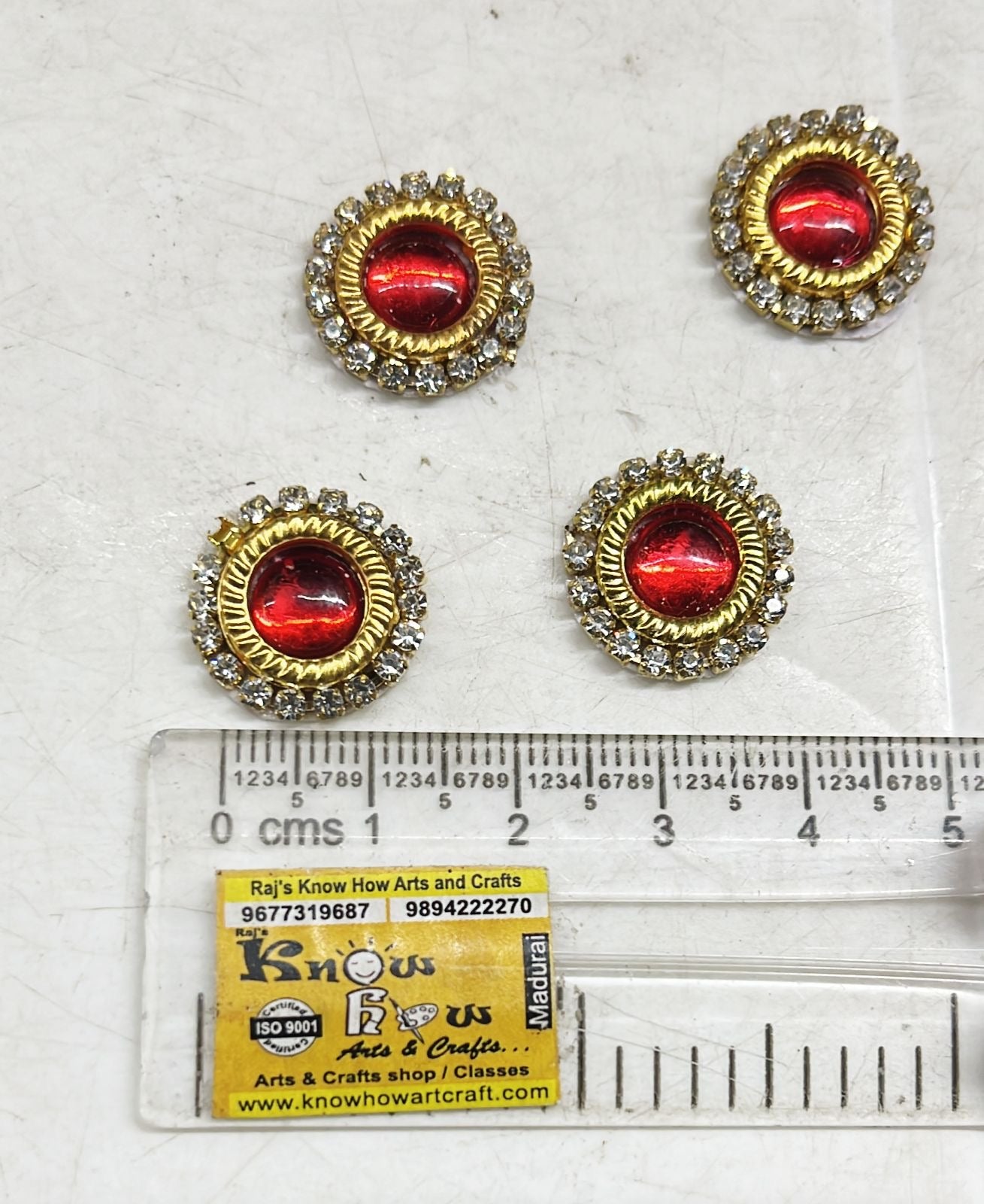 Round Red stone embroidery patch small 20piece in a 1pack /RSEPS
