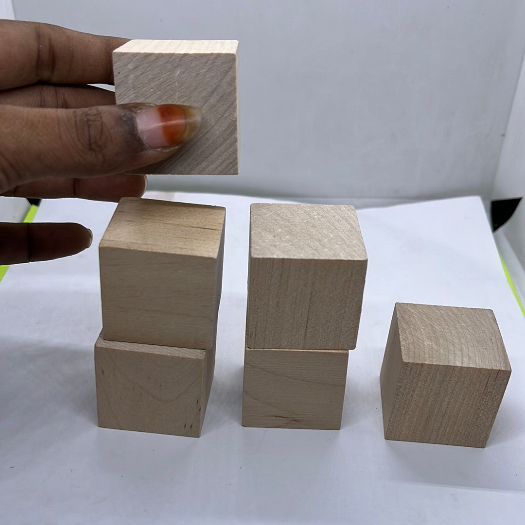 Pine wood block cubes for crafts