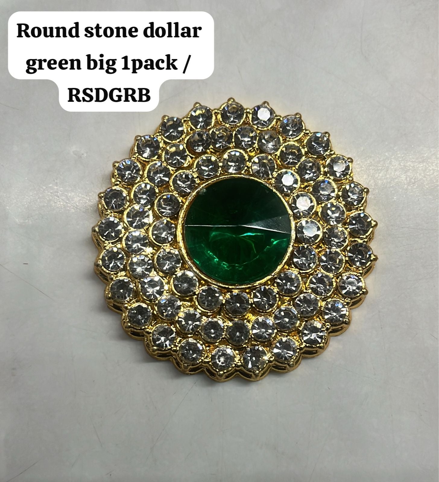 Round stone dollar green big goddess jewellery 1piece pack-/RSDGRB