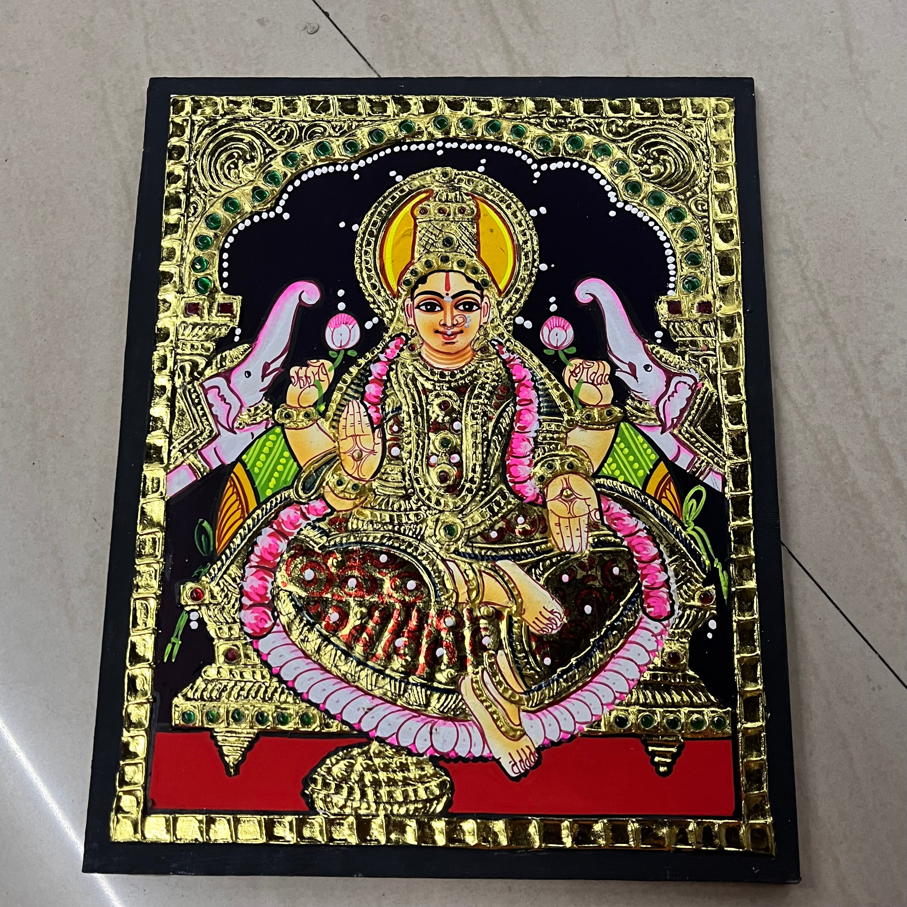 Gajalakshmi different designs assorted 1pack Tanjore painting 8x10 assorted 1pack(15days delivery form payment date)