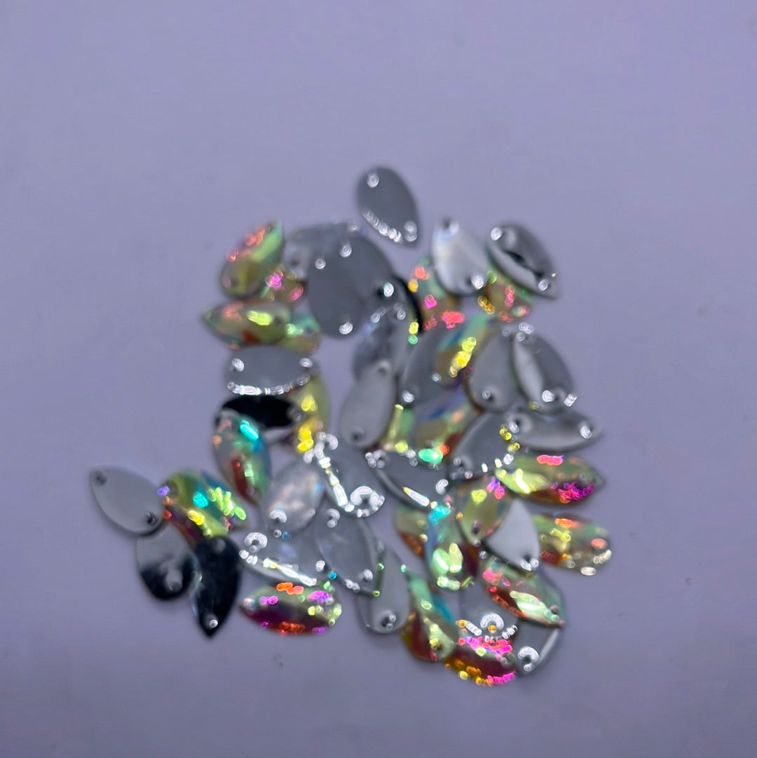 Zilzon drop shape crystal edged rainbow color - 10g 2