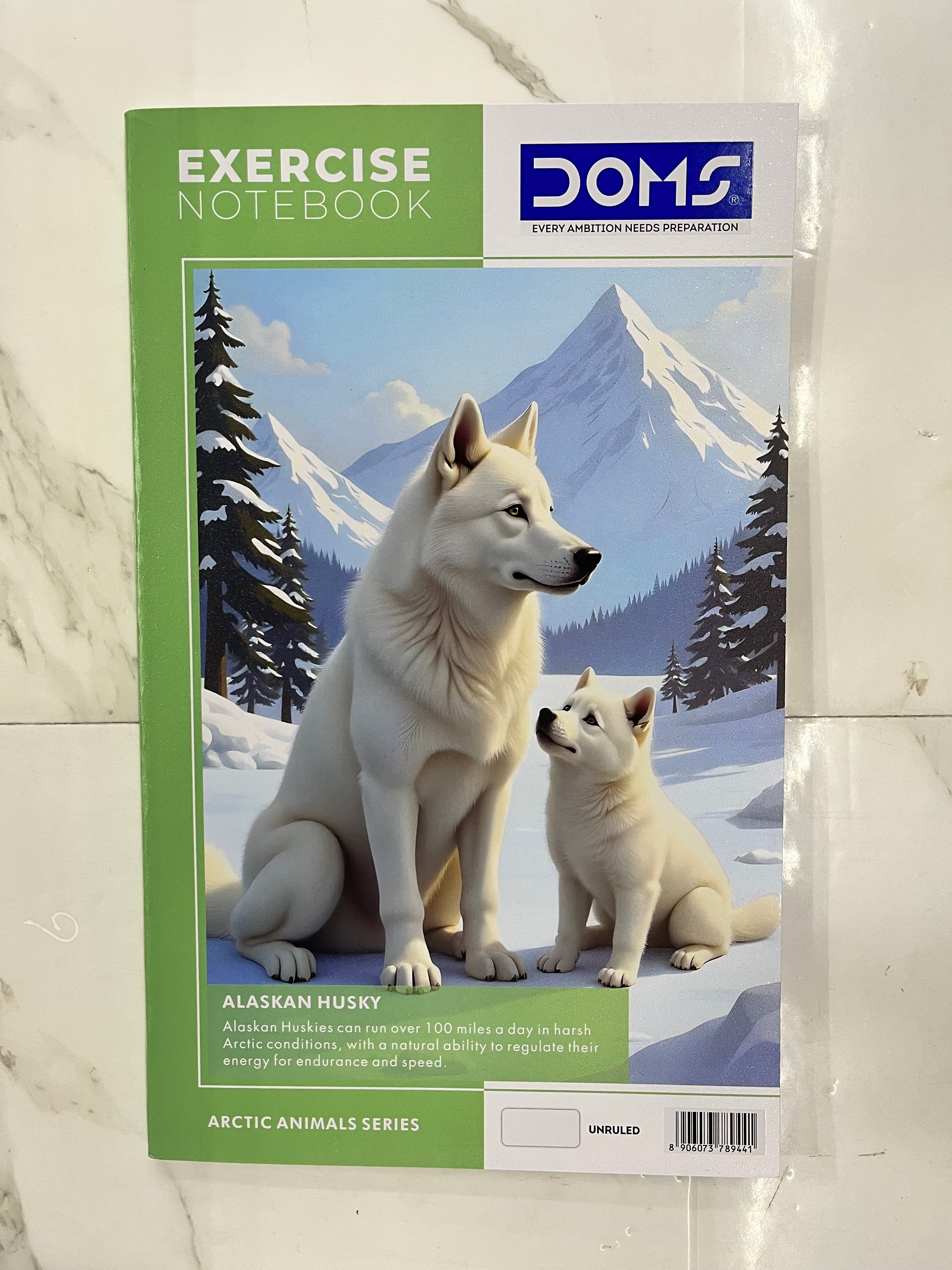 Long size DOMS-Exercise note book-(any 1)unruled note 160 pages