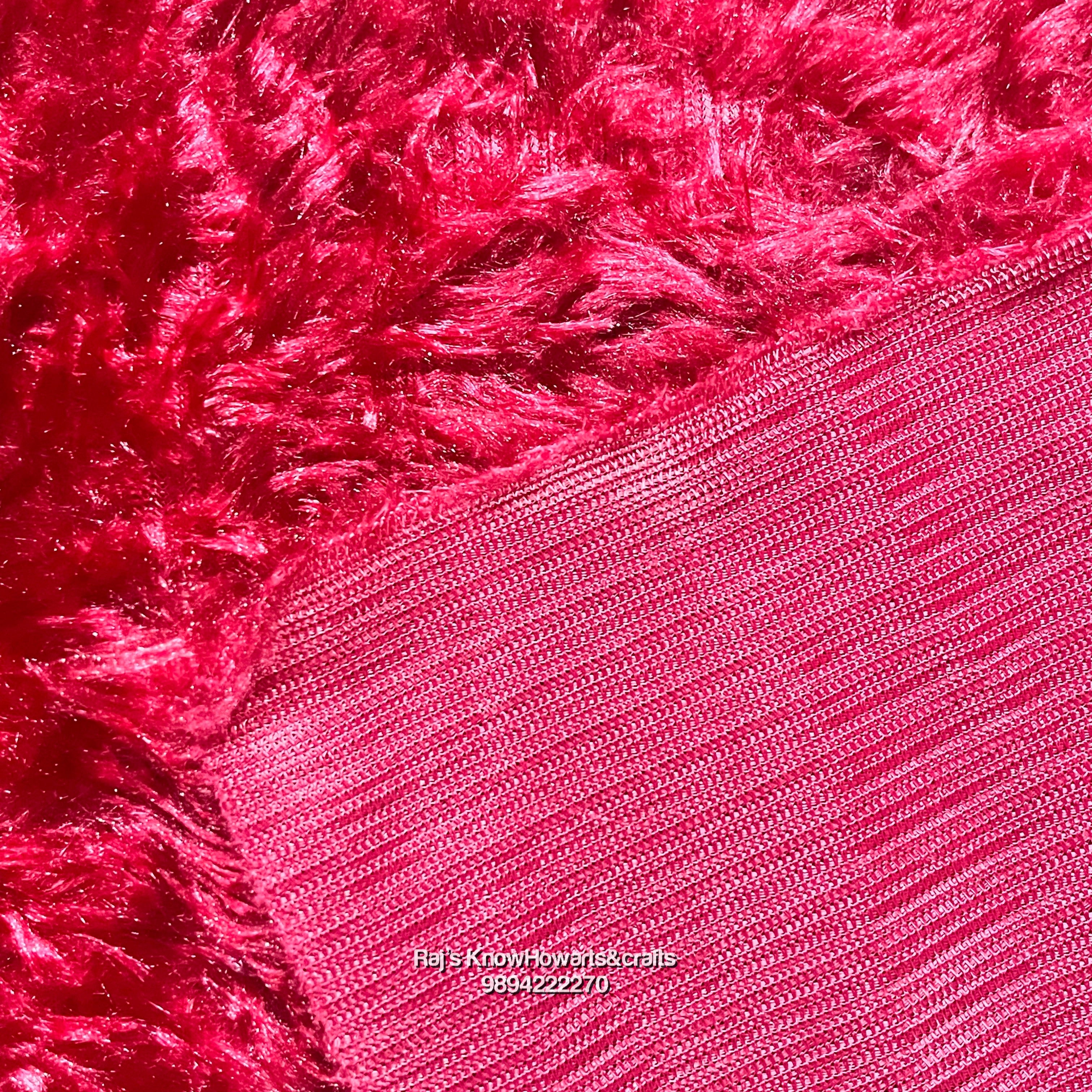 Maroon  fur cloth - 1 meter