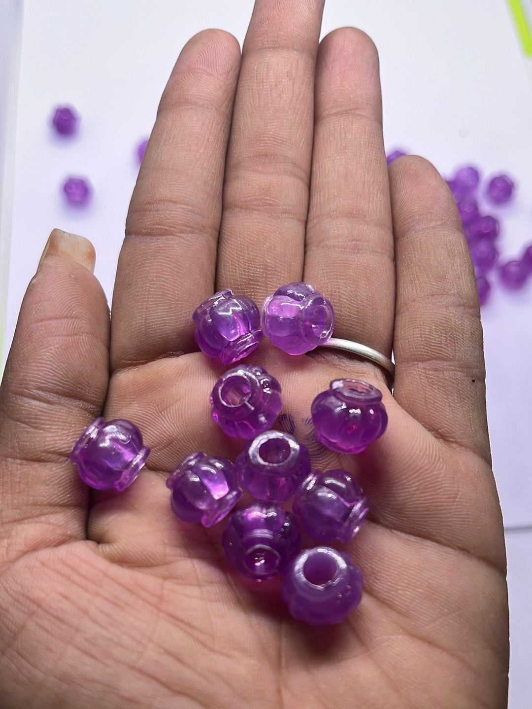 Acrylic violet  color small beads -100g 6