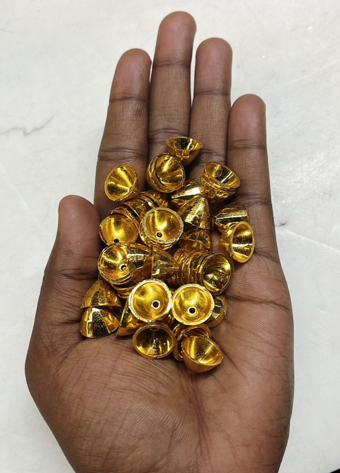 Golden acrylic bell shape beads 50g-1pack