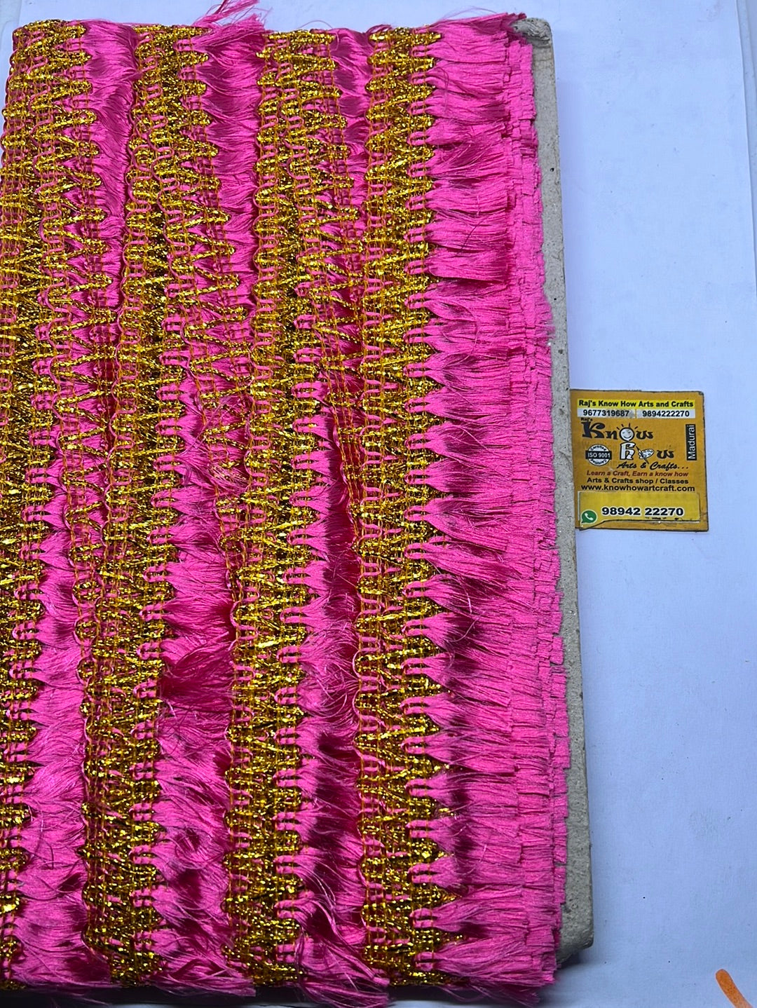 Bright pink golden punch   lace - 1 meter  in a pack