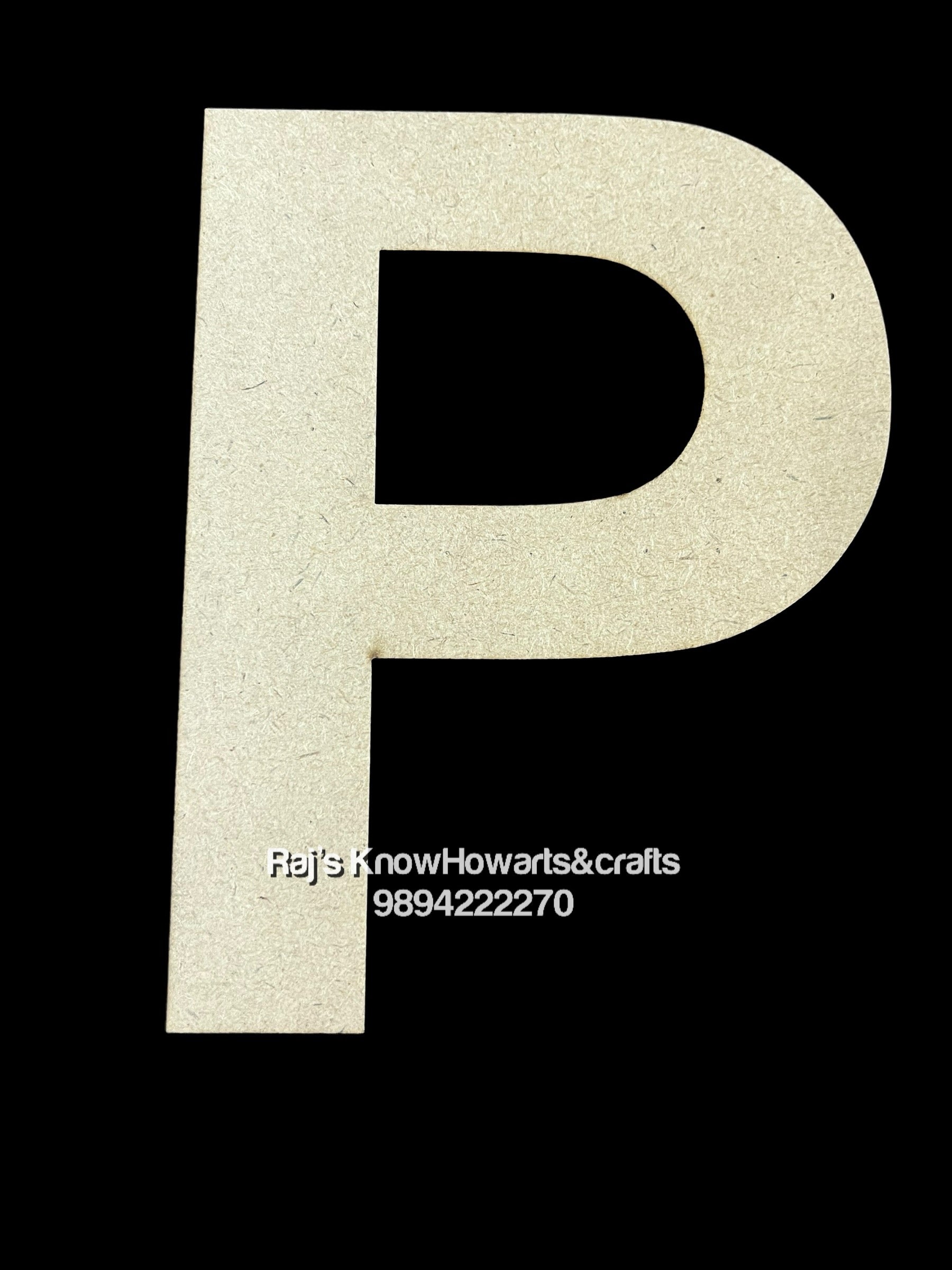 P -6 inch plain cutout alphabet